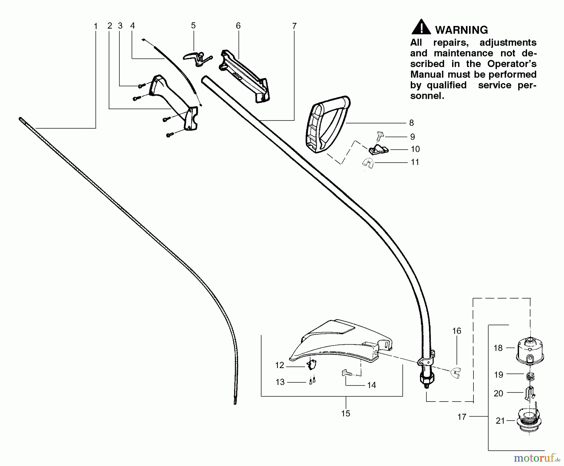 Poulan / Weed Eater Motorsensen, Trimmer FL21LE - Weed Eater Featherlite LE String Trimmer Drive Shaft & Cutting Head
