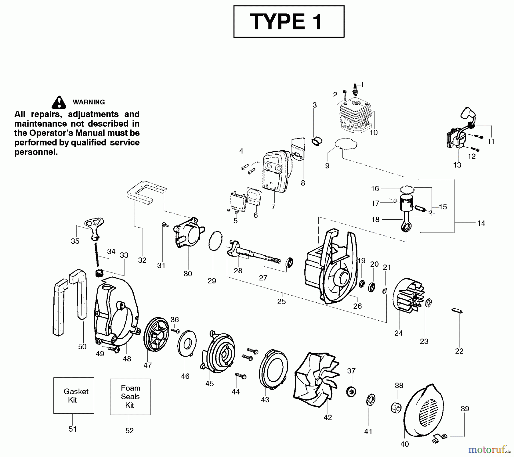  Poulan / Weed Eater Bläser / Sauger / Häcksler / Mulchgeräte PBV200LE (Type 1) - Poulan Pro Blower Engine Type 1