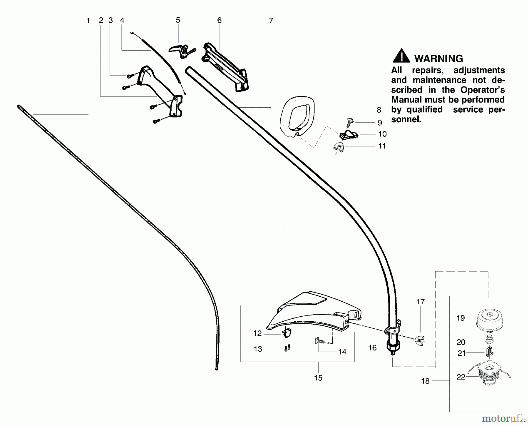 Poulan / Weed Eater Motorsensen, Trimmer FL25 (Type 1) - Weed Eater Featherlite String Trimmer Handle & Shaft Assembly