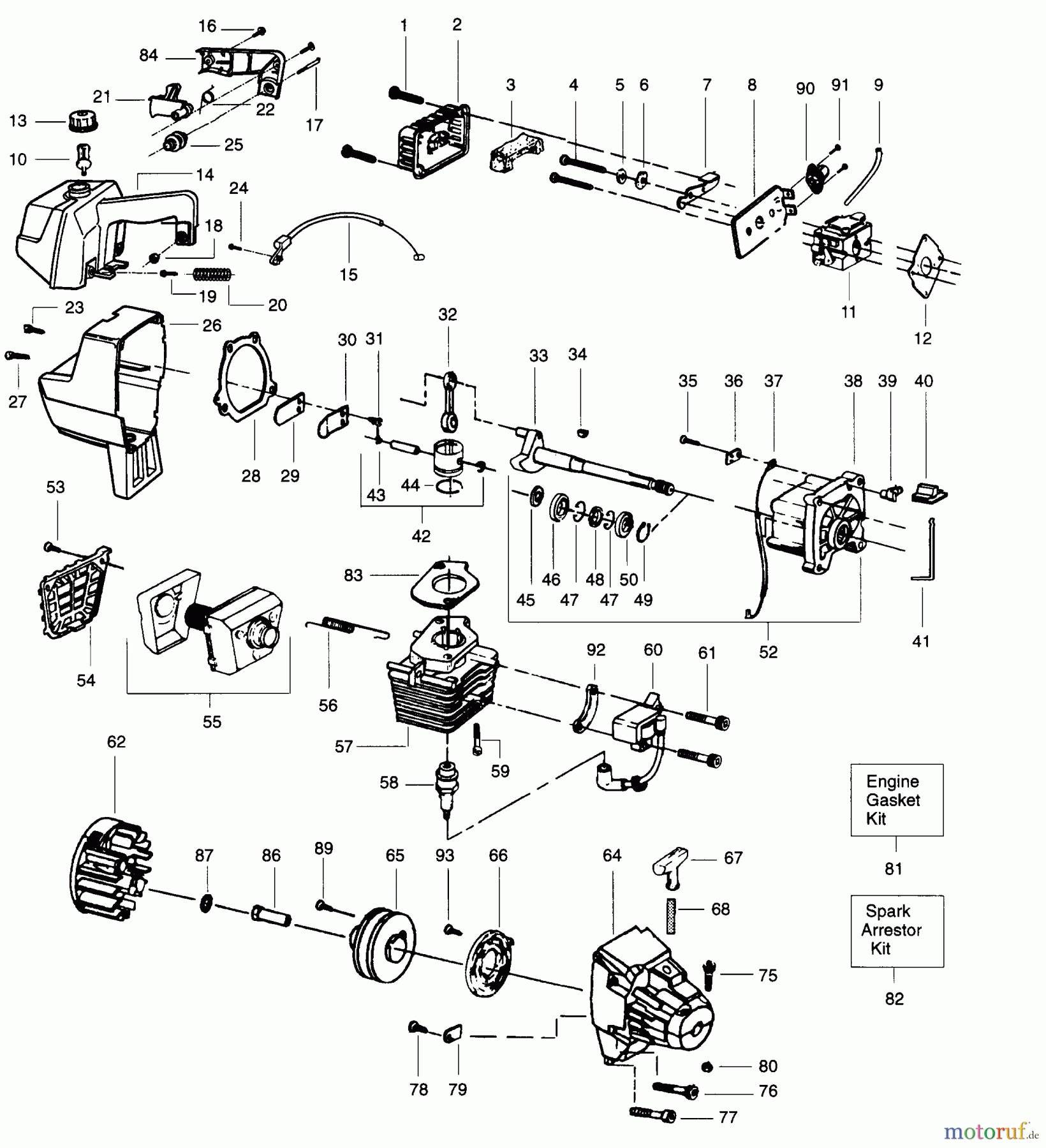 Poulan / Weed Eater Motorsensen, Trimmer GTI16 - Weed Eater String Trimmer ENGINE