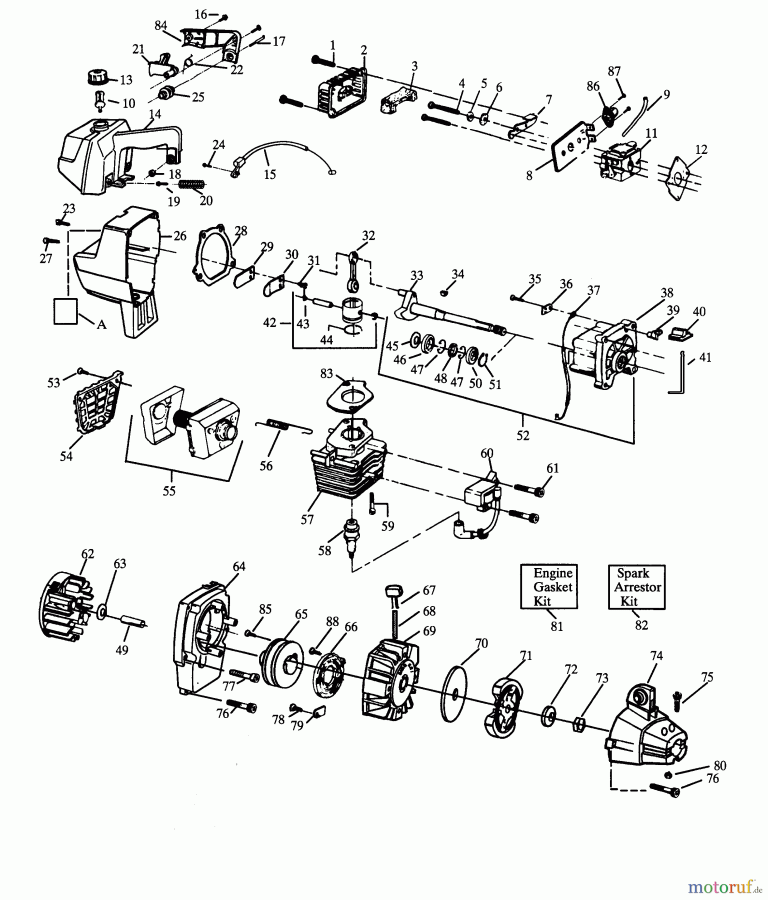 Poulan / Weed Eater Motorsensen, Trimmer GTI18 - Weed Eater String Trimmer POWER UNIT