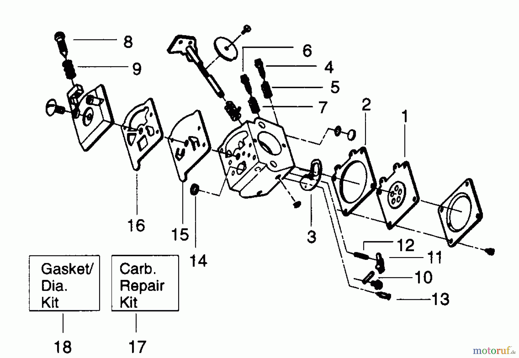  Poulan / Weed Eater Motorsensen, Trimmer GTI19T - Weed Eater String Trimmer CARBURETOR WA-199