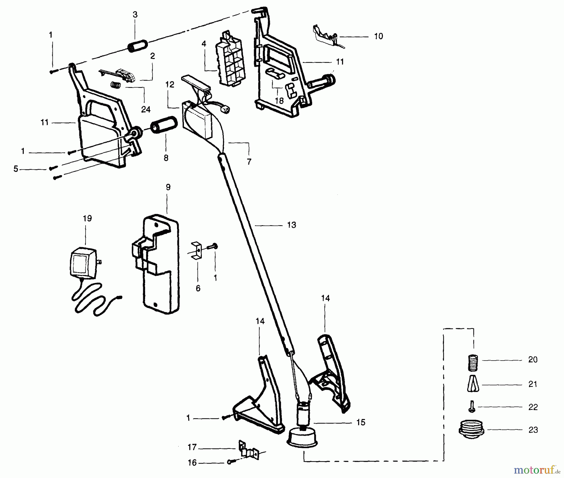 Poulan / Weed Eater Motorsensen, Trimmer Handystik Lite - Weed EaterCordless Trimmer Trimmer Assembly