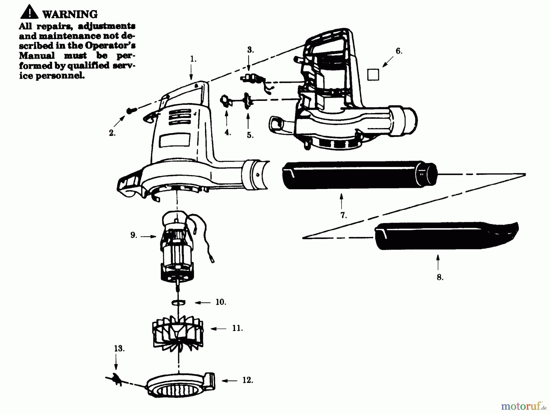 Poulan / Weed Eater Bläser / Sauger / Häcksler / Mulchgeräte PP220 - Poulan Pro Electric Blower BLOWER ASSEMBLY