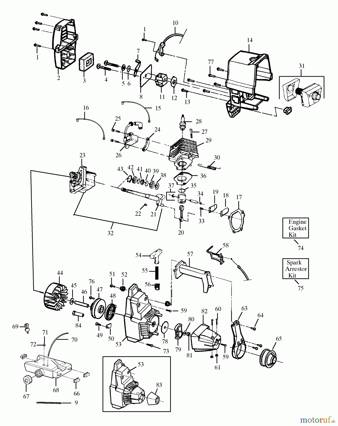 Poulan / Weed Eater Motorsensen, Trimmer HP30T - Weed Eater String Trimmer Engine Block & Shroud