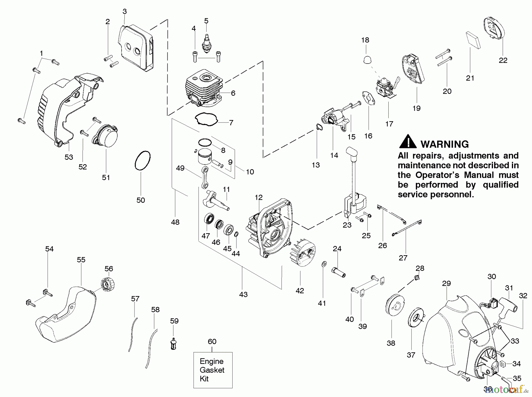 Poulan / Weed Eater Motorsensen, Trimmer P1500 - Poulan String Trimmer Engine