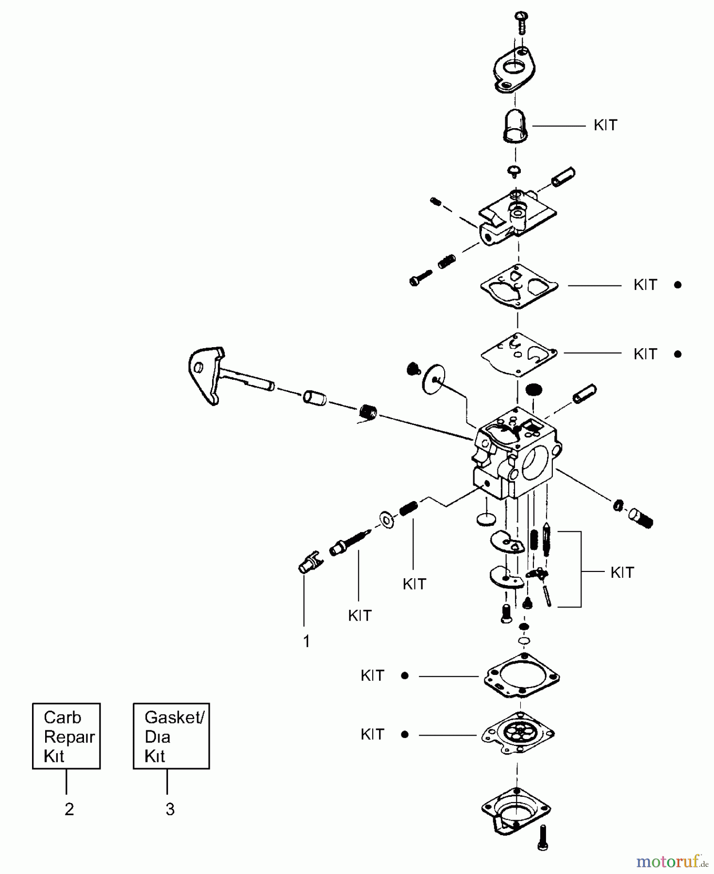 Poulan / Weed Eater Motorsensen, Trimmer PL200 - Weed Eater String Trimmer Carburetor Assembly (WA226 P/N 530069754), (C1U-W7 P/N 530069971)