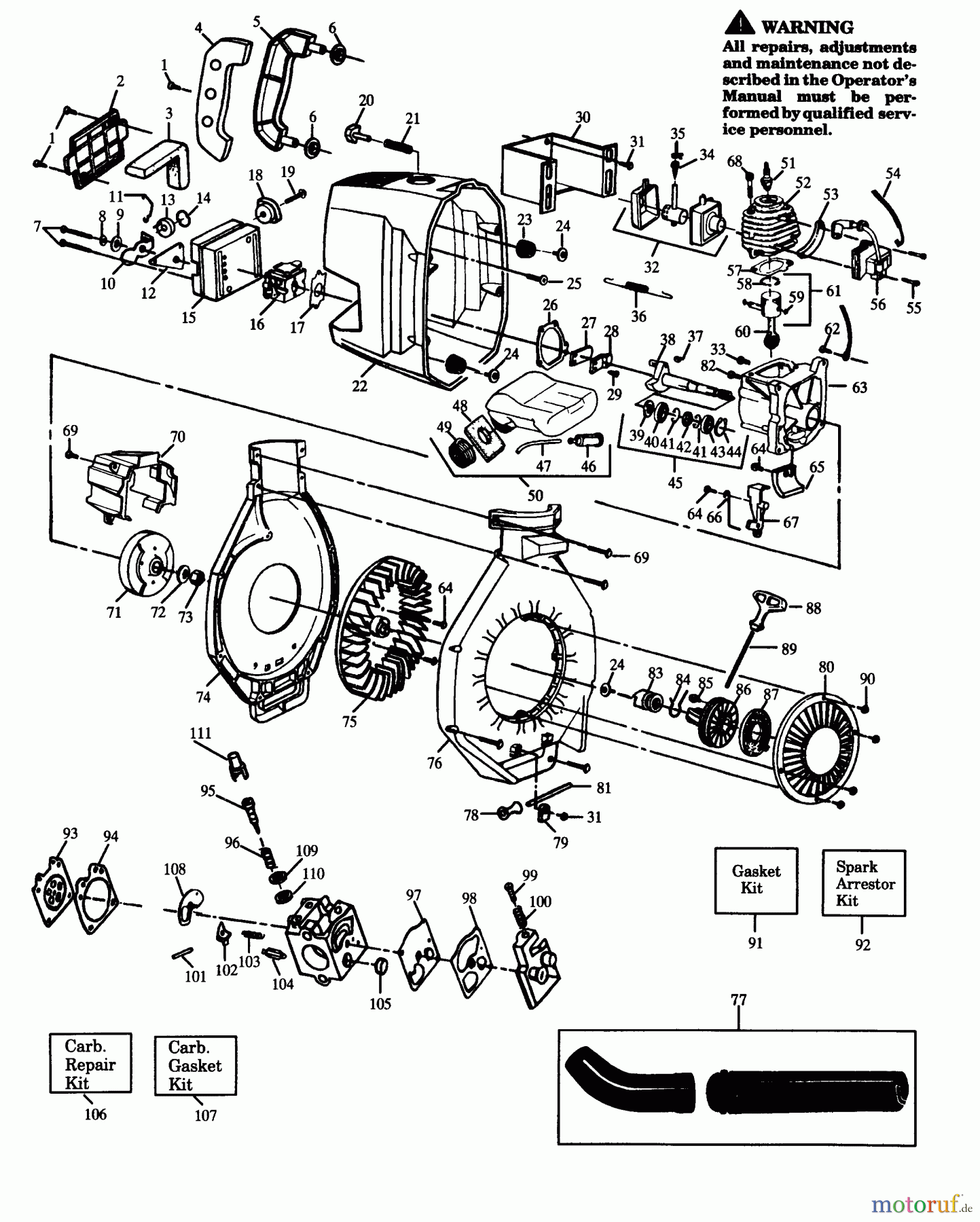 Poulan / Weed Eater Bläser / Sauger / Häcksler / Mulchgeräte PP422 - Poulan Pro Blower BOWER ASSEMBLY