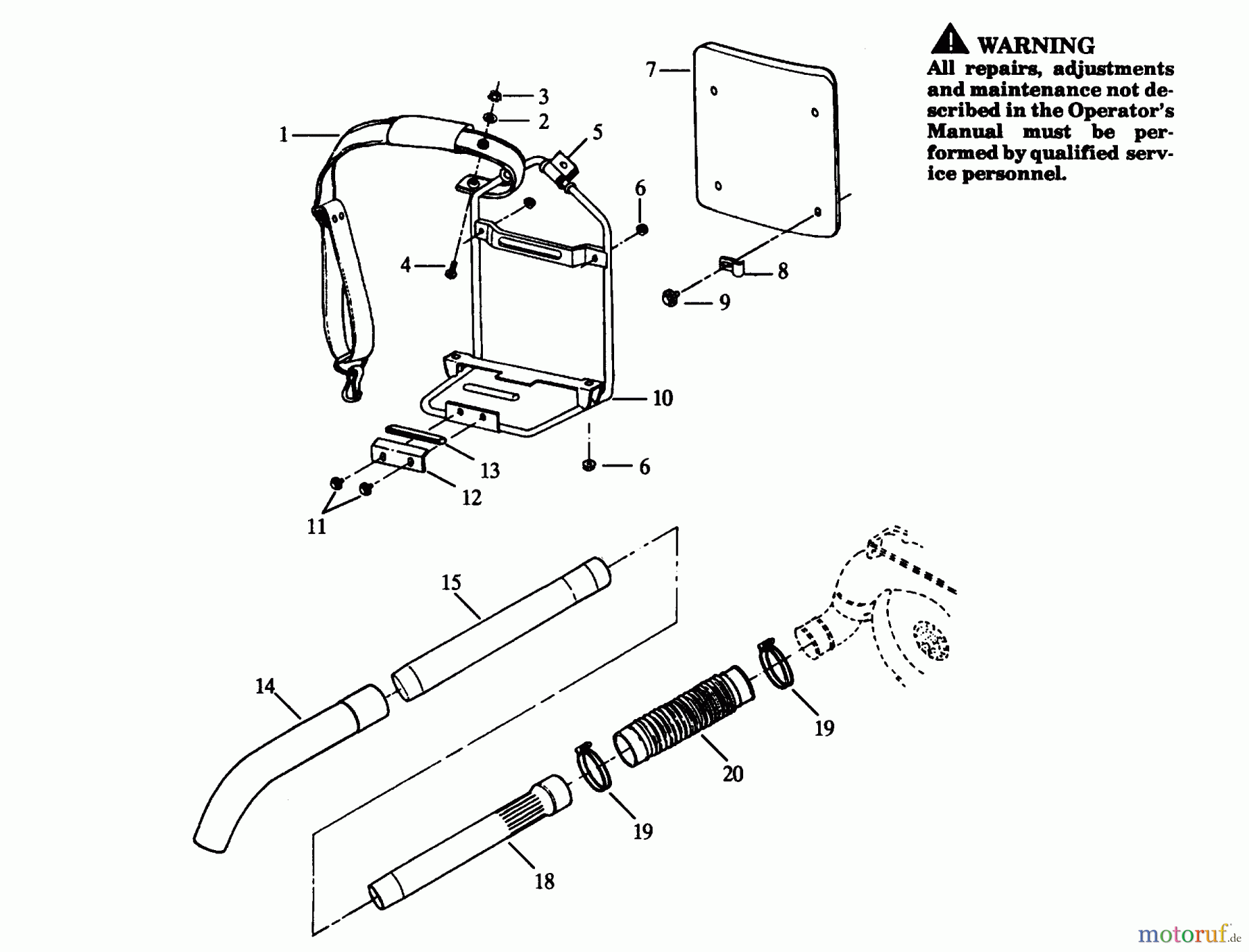 Poulan / Weed Eater Bläser / Sauger / Häcksler / Mulchgeräte PP440 - Poulan Pro Blower BACKPACK & PIPES