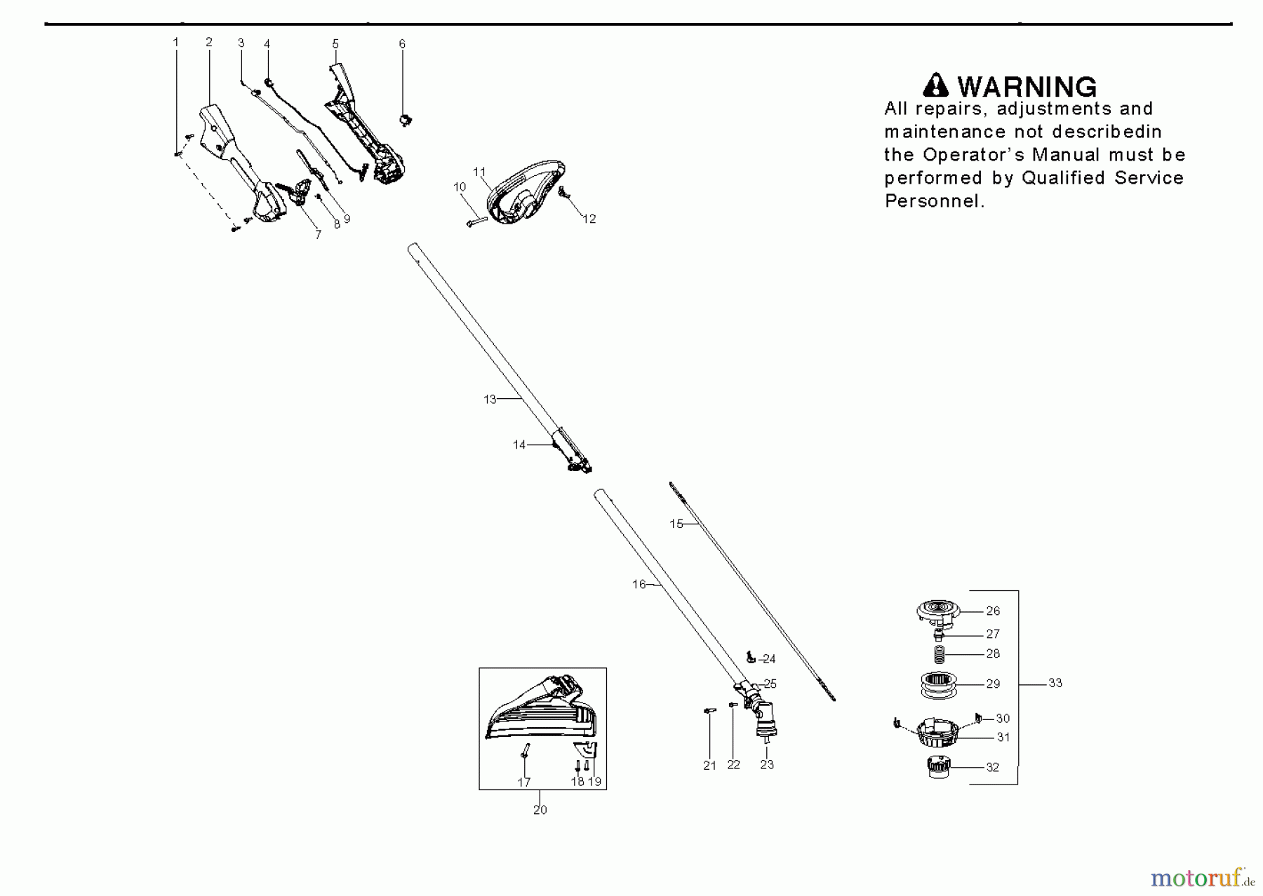 Poulan / Weed Eater Motorsensen, Trimmer PP428S - Poulan Pro 4 cycle Straight Shaft Trimmer (2012-02) SHAFT HANDLE