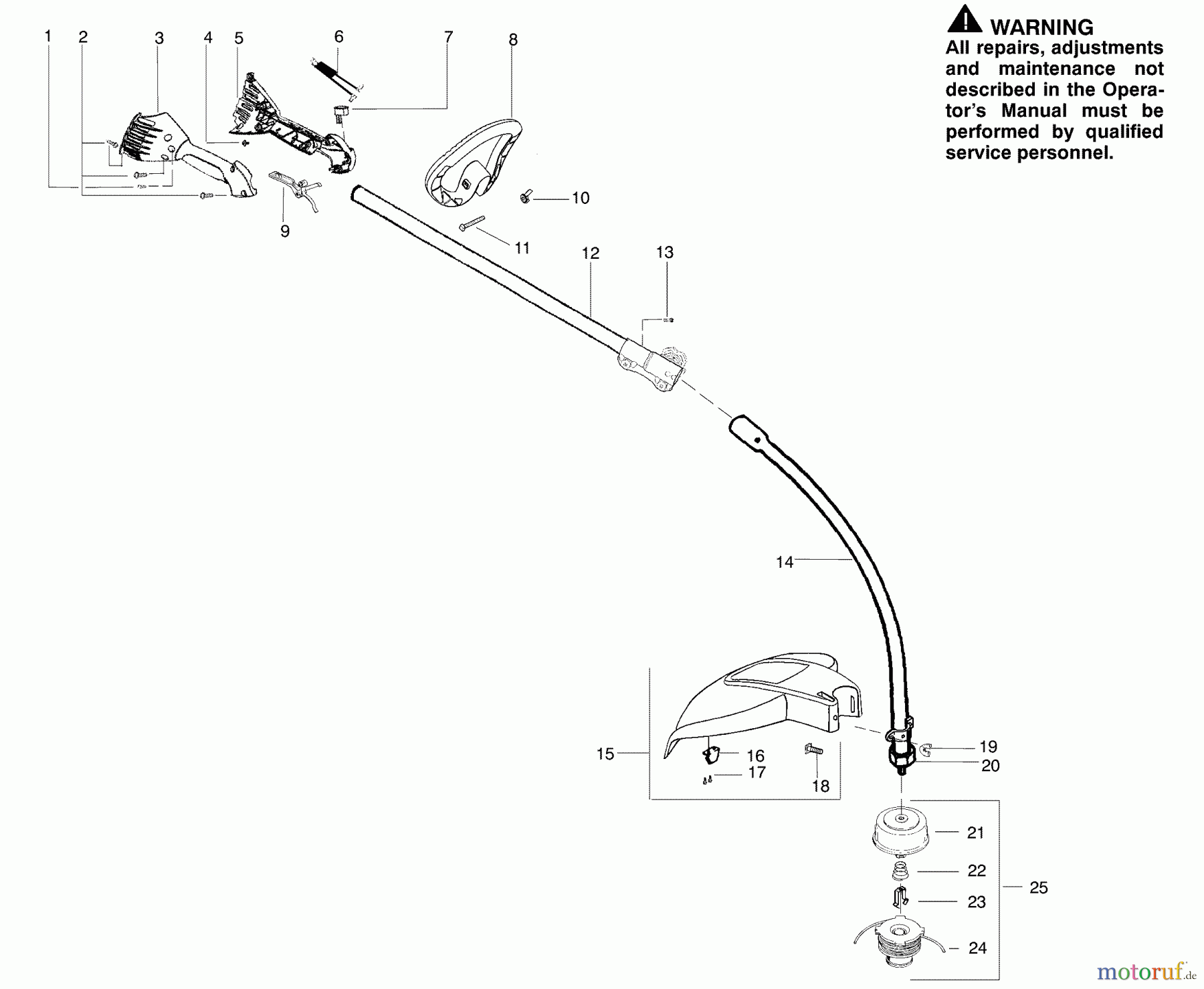 Poulan / Weed Eater Motorsensen, Trimmer PPB100 - Poulan Pro String Trimmer Handle & Shaft Assembly