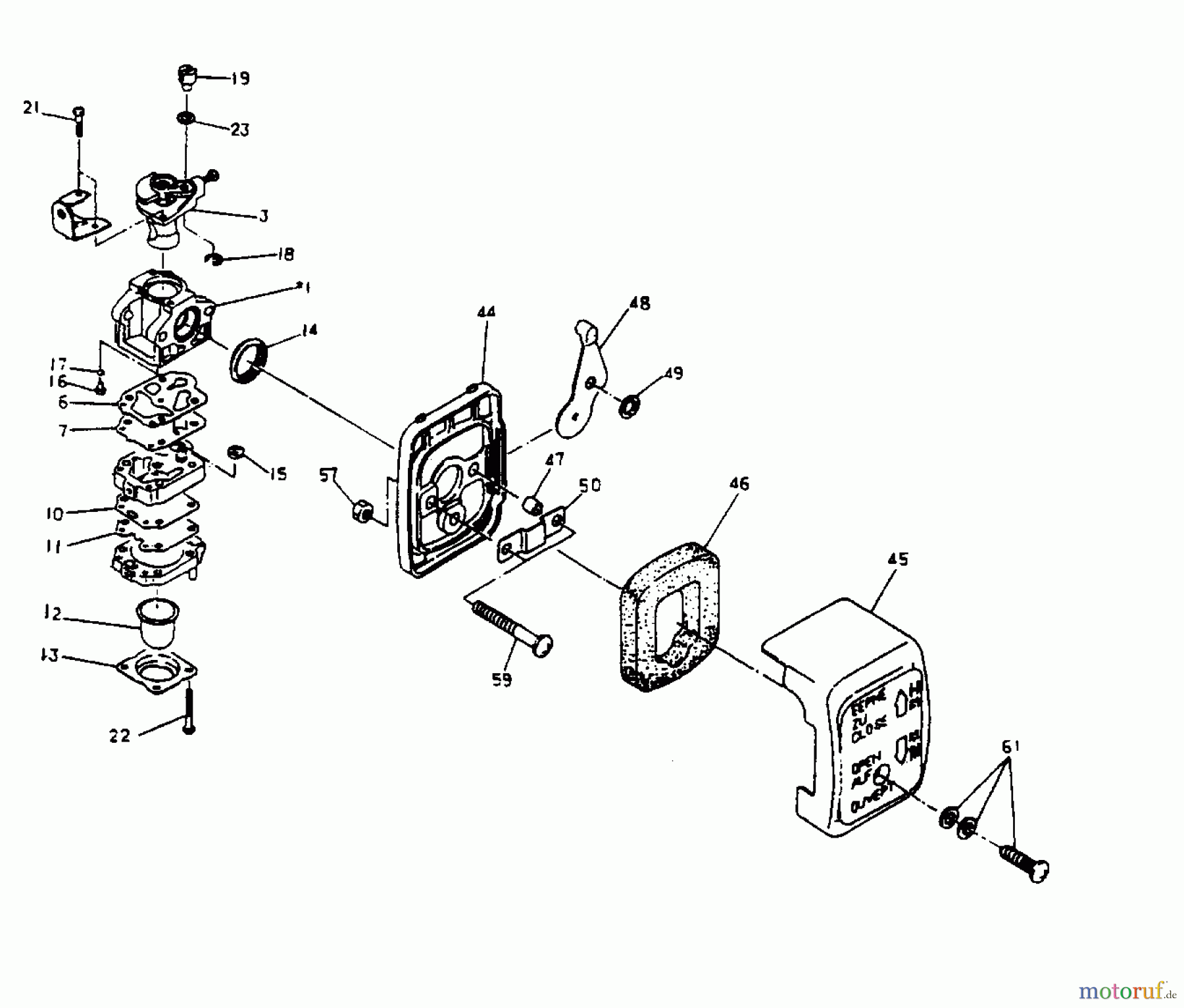 Poulan / Weed Eater Motorsensen, Trimmer PPC25E - Poulan Pro String Trimmer CARBURETOR & AIR CLEANER #216813S