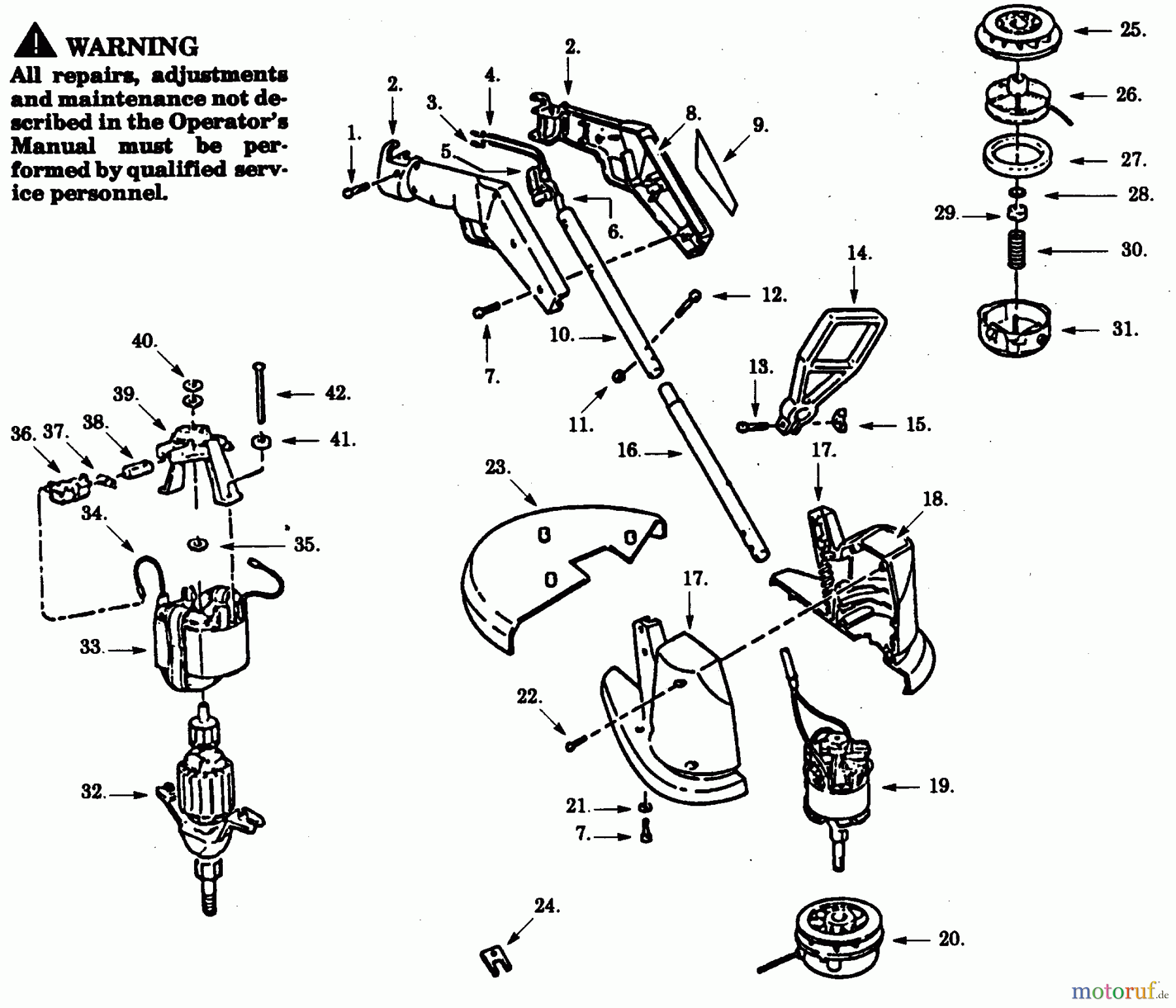 Poulan / Weed Eater Motorsensen, Trimmer PT120-01 - Poulan Pro Electric Trimmer TRIMMER/BRUSHCUTTER ASSEMBLY