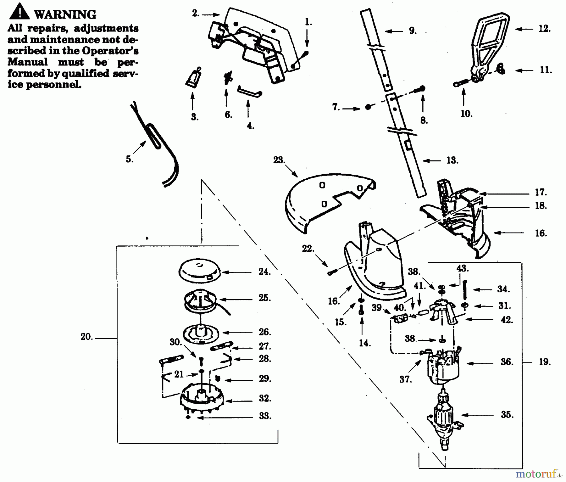 Poulan / Weed Eater Motorsensen, Trimmer PT120-03 - Paramount Electric Trimmer TRIMMER ASSEMBLY