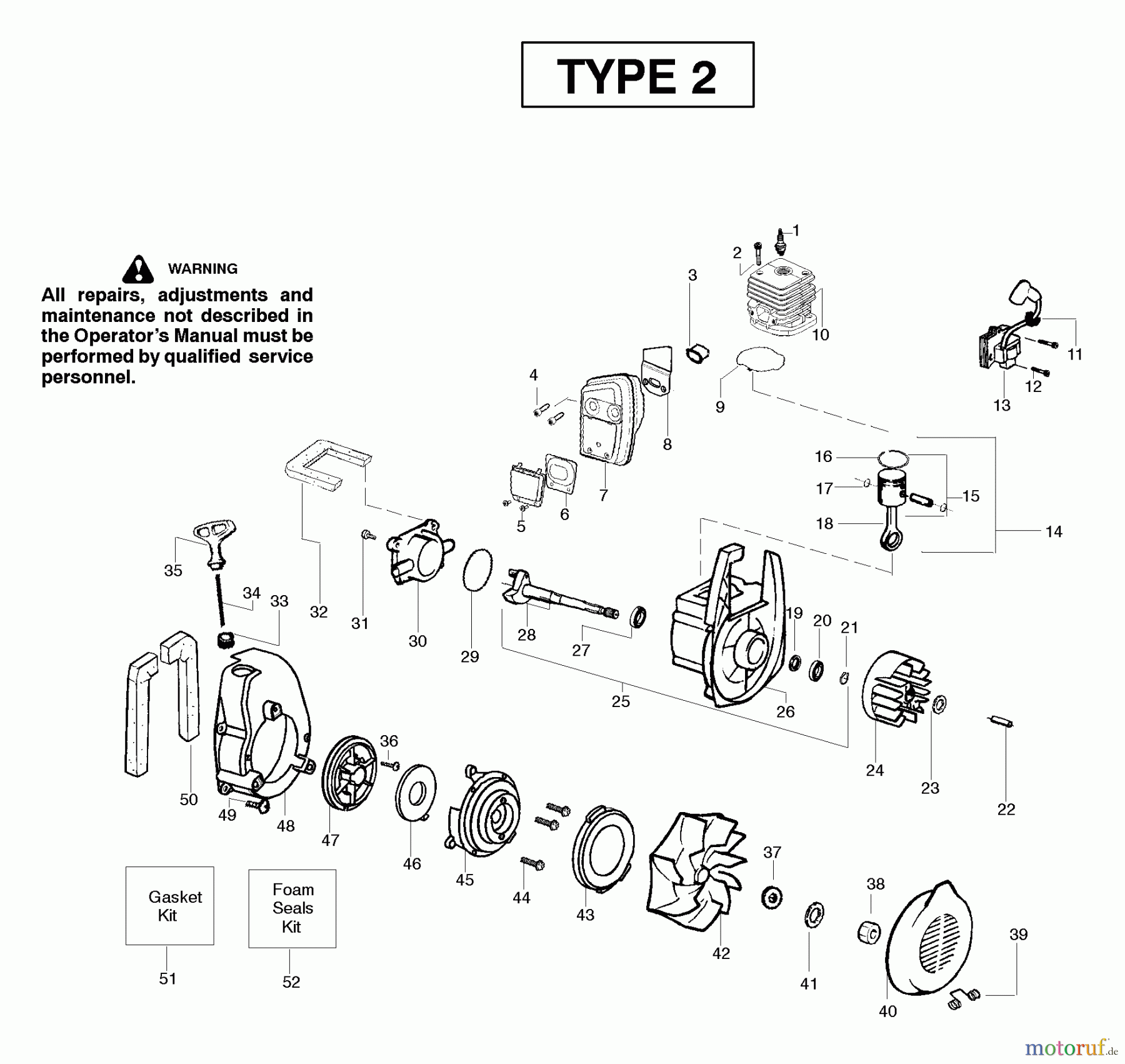  Poulan / Weed Eater Bläser / Sauger / Häcksler / Mulchgeräte PPB2000LE (Type 2) - Poulan Pro Blower Engine Assembly