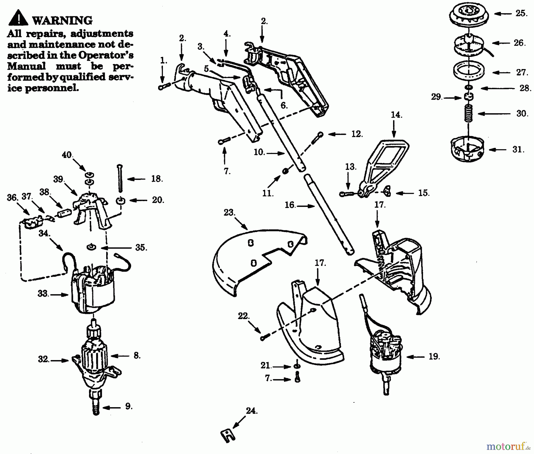 Poulan / Weed Eater Motorsensen, Trimmer PT120C-00 - Paramount Electric Trimmer TRIMMER/BRUSHCUTTER ASSEMBLY