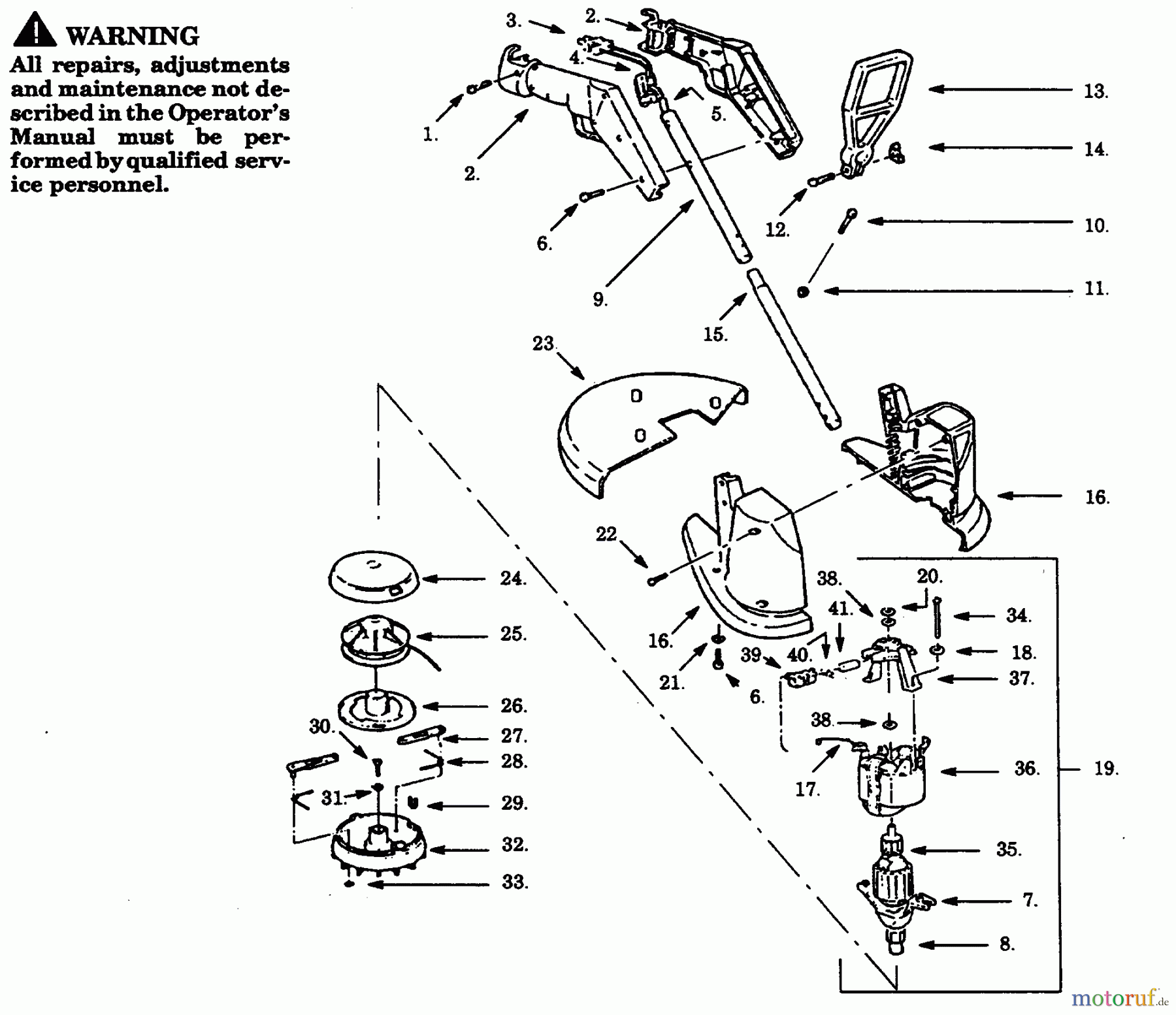 Poulan / Weed Eater Motorsensen, Trimmer PT122C-00 - Paramount Electric Trimmer TRIMMER/BRUSHCUTTER ASSEMBLY