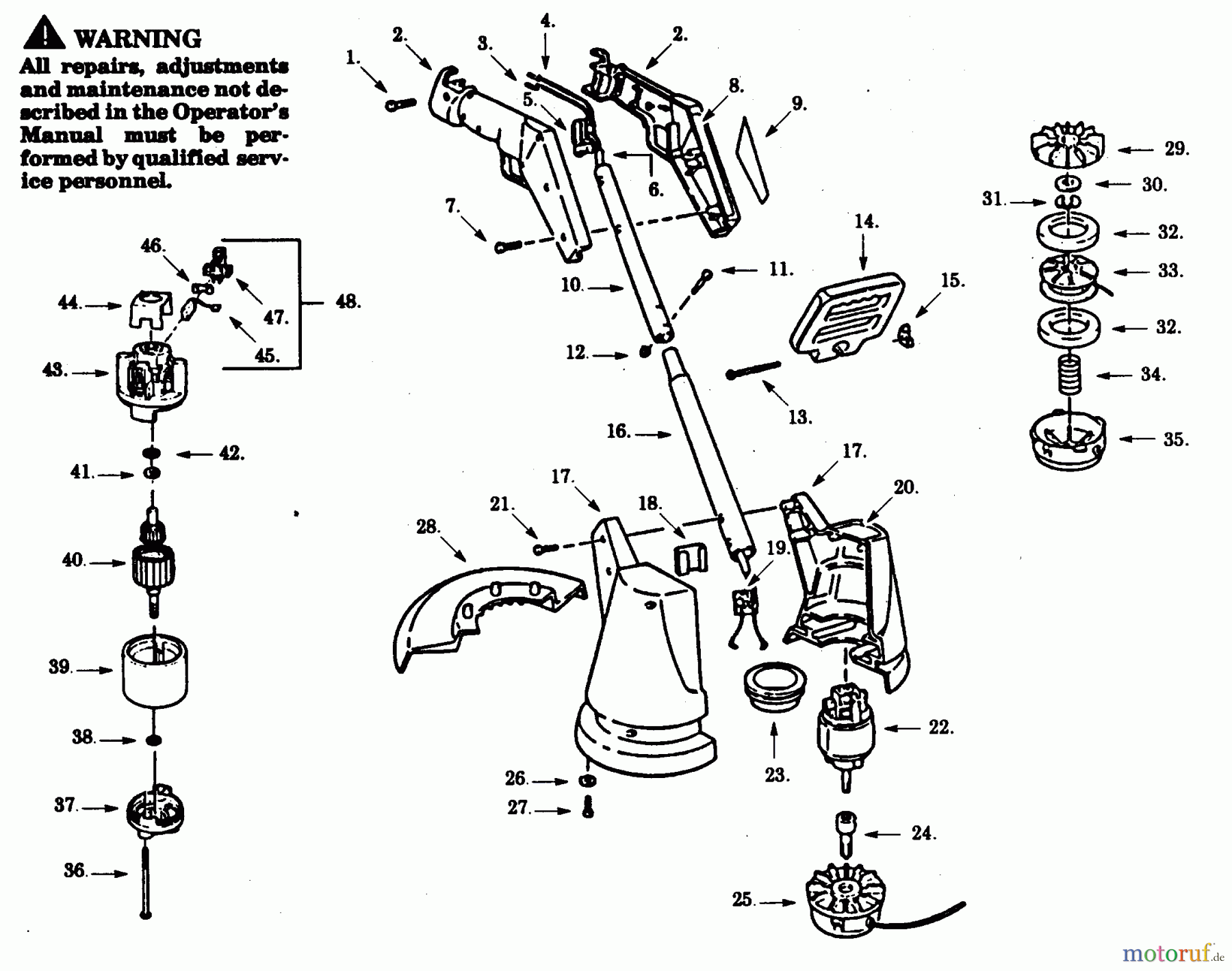 Poulan / Weed Eater Motorsensen, Trimmer PT140-01 - Paramount Electric Trimmer TRIMMER/BRUSHCUTTER ASSEMBLY