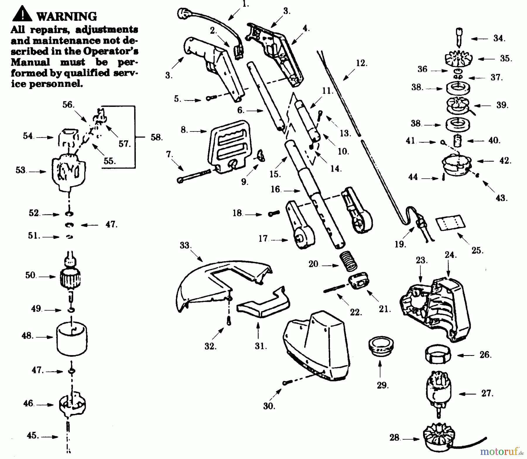 Poulan / Weed Eater Motorsensen, Trimmer PT145-00 - Paramount Electric Trimmer TRIMMER ASSEMBLY