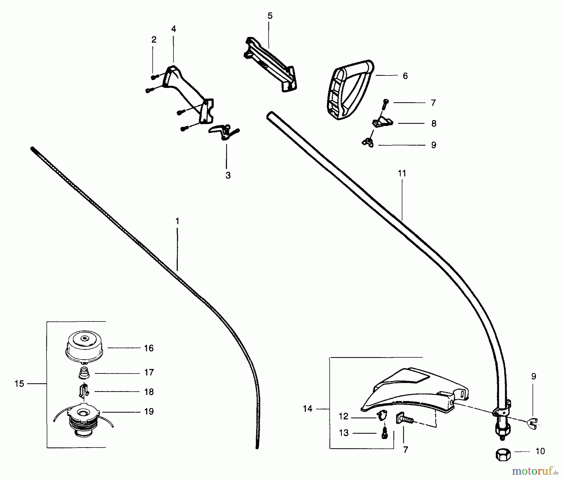 Poulan / Weed Eater Motorsensen, Trimmer PT3000 - Poulan String Trimmer Cutting Head & Driveshaft