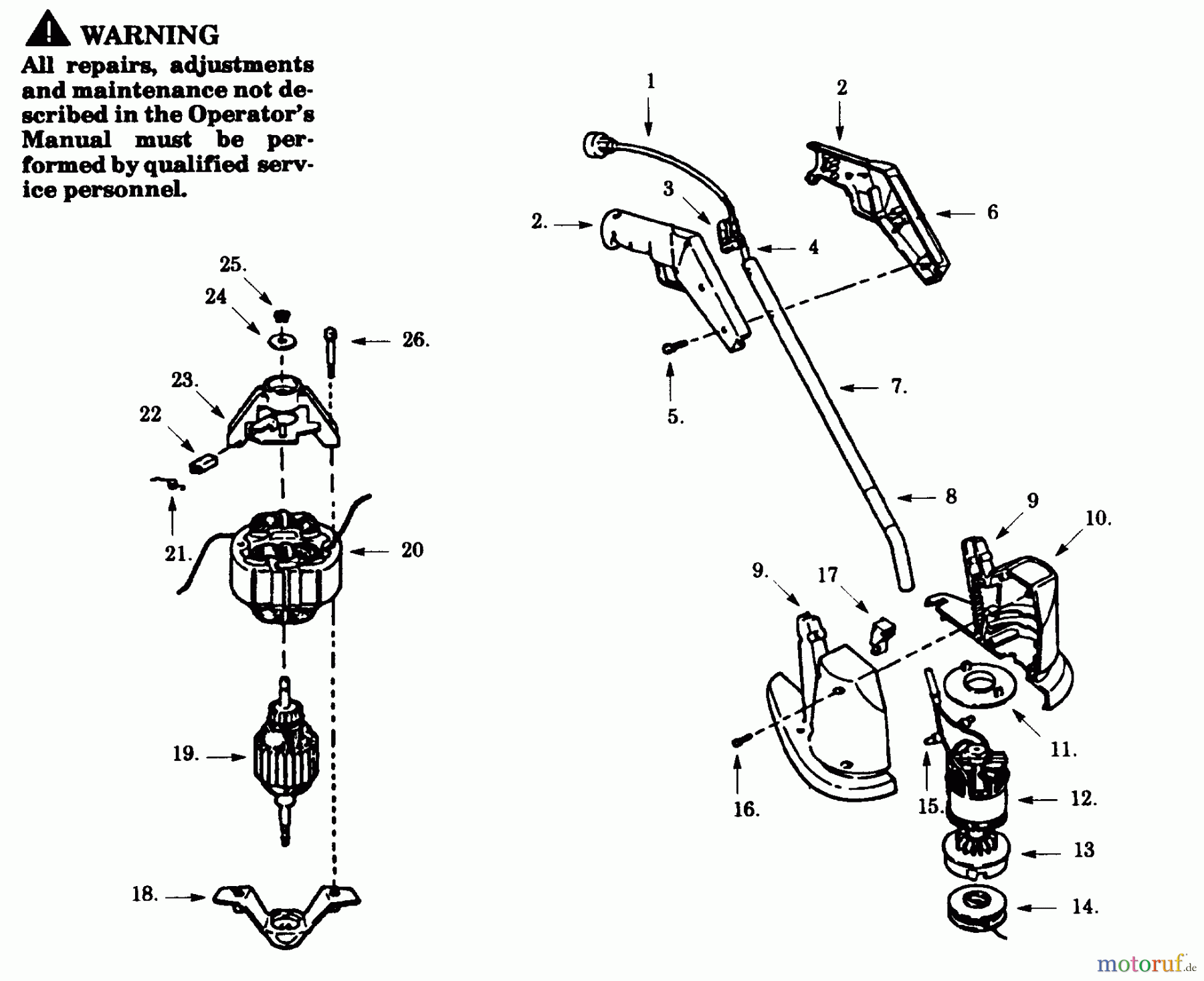 Poulan / Weed Eater Motorsensen, Trimmer PT80 - Paramount Electric Trimmer TRIMMER ASSEMBLY