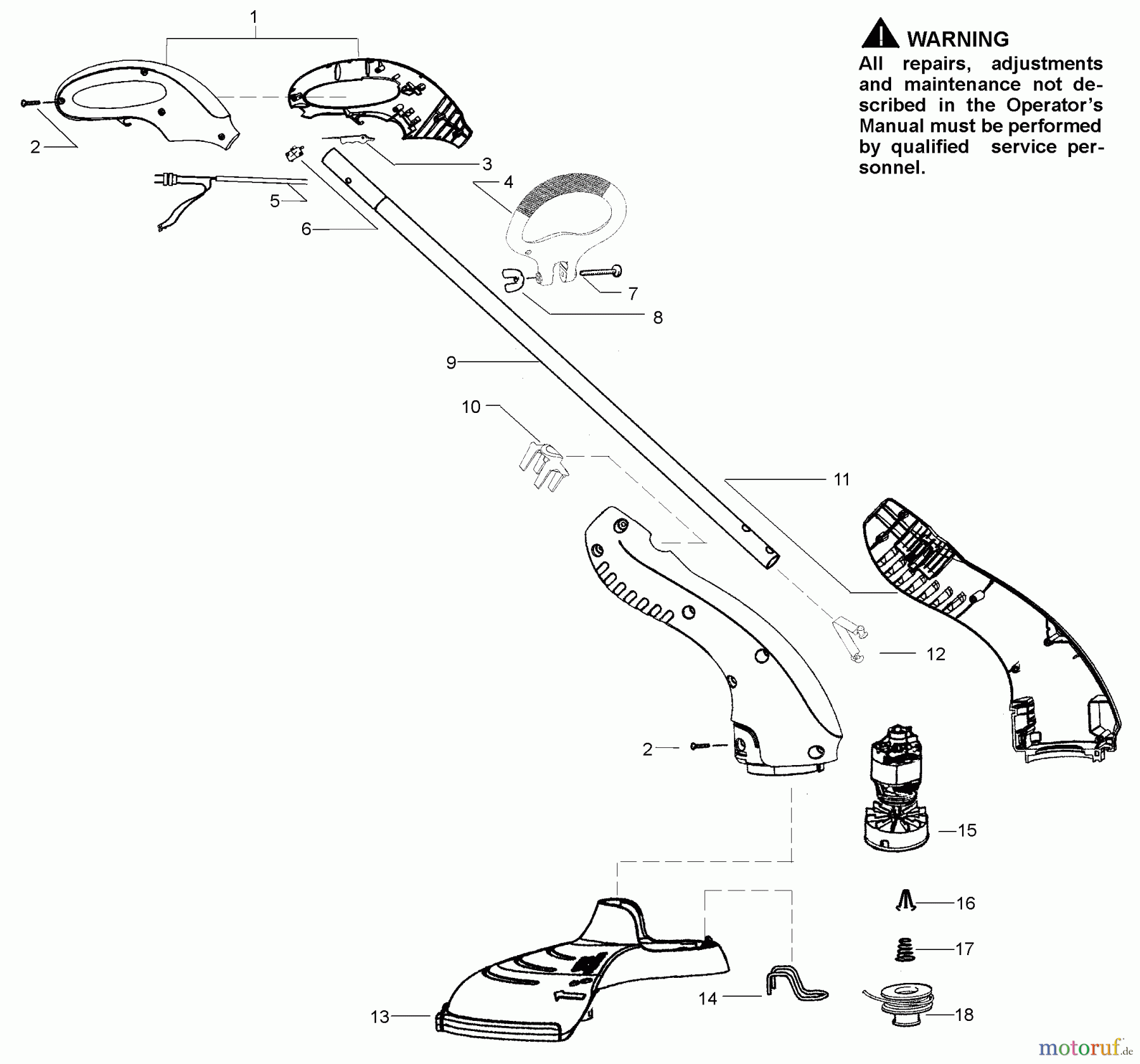 Poulan / Weed Eater Motorsensen, Trimmer RTE113 - Weed Eater Electric Trimmer Product Complete