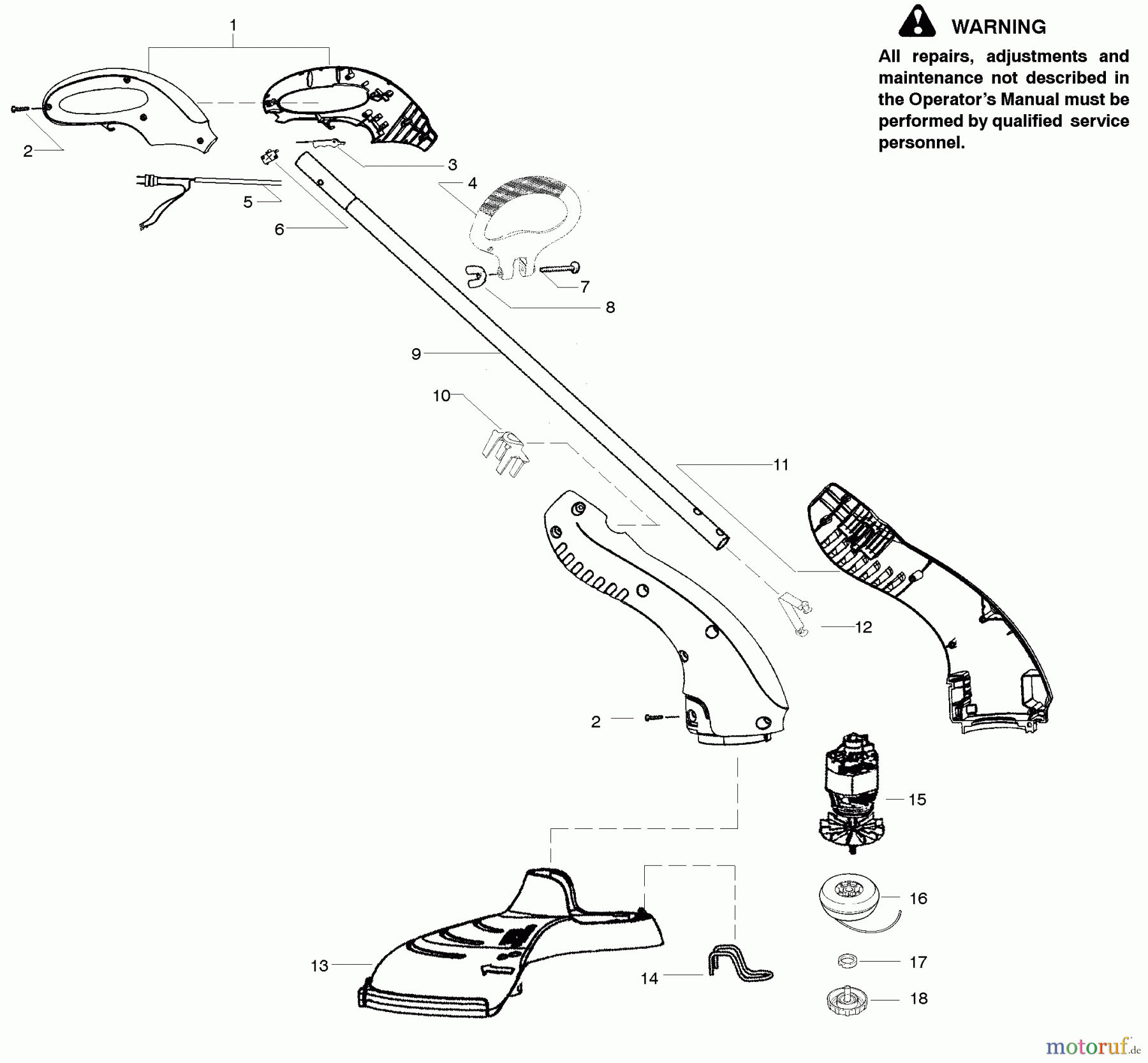 Poulan / Weed Eater Motorsensen, Trimmer RTE115 - Weed Eater Electric Trimmer Product Complete