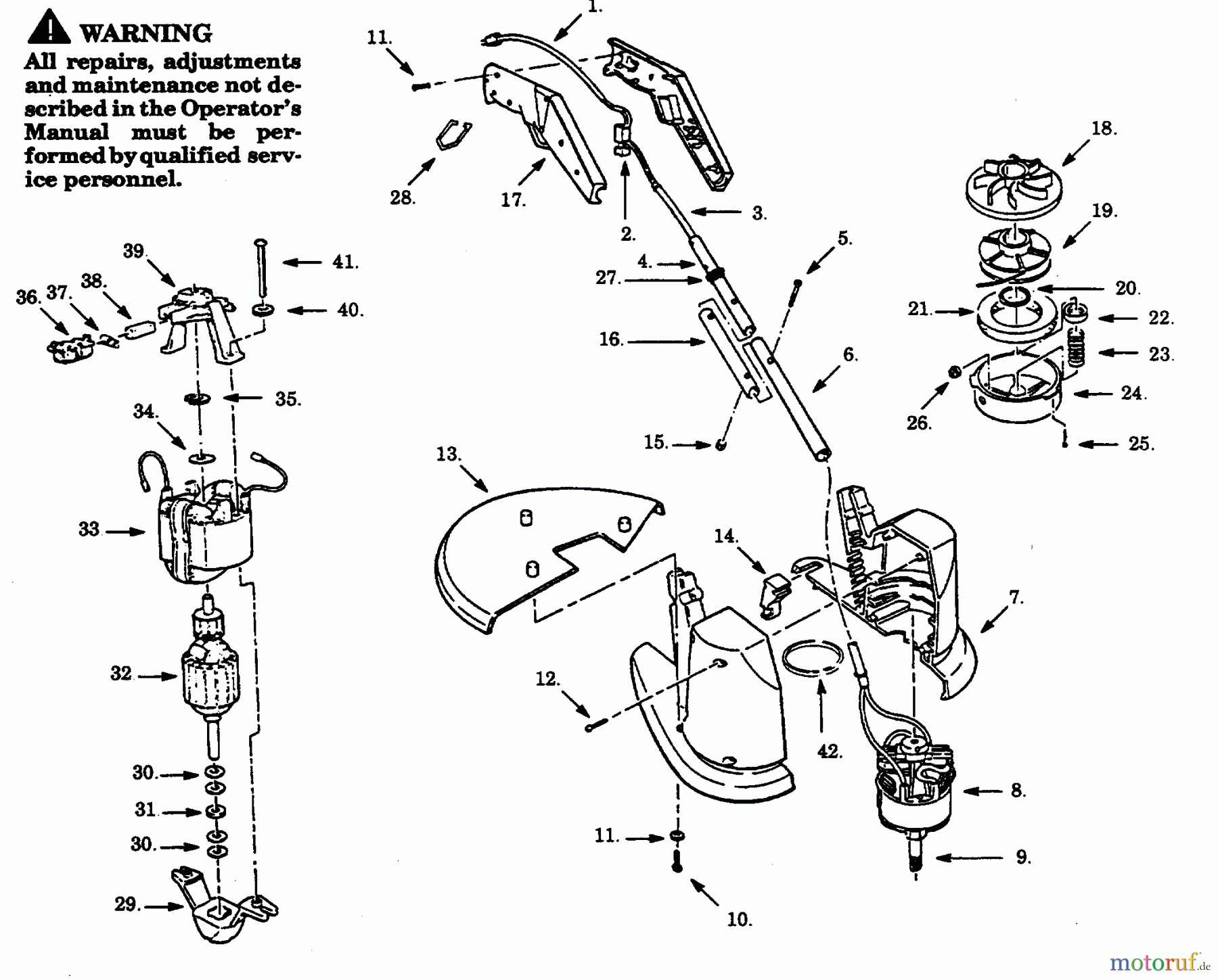 Poulan / Weed Eater Motorsensen, Trimmer SK100C-00 - Paramount Electric Trimmer TRIMMER ASSEMBLY