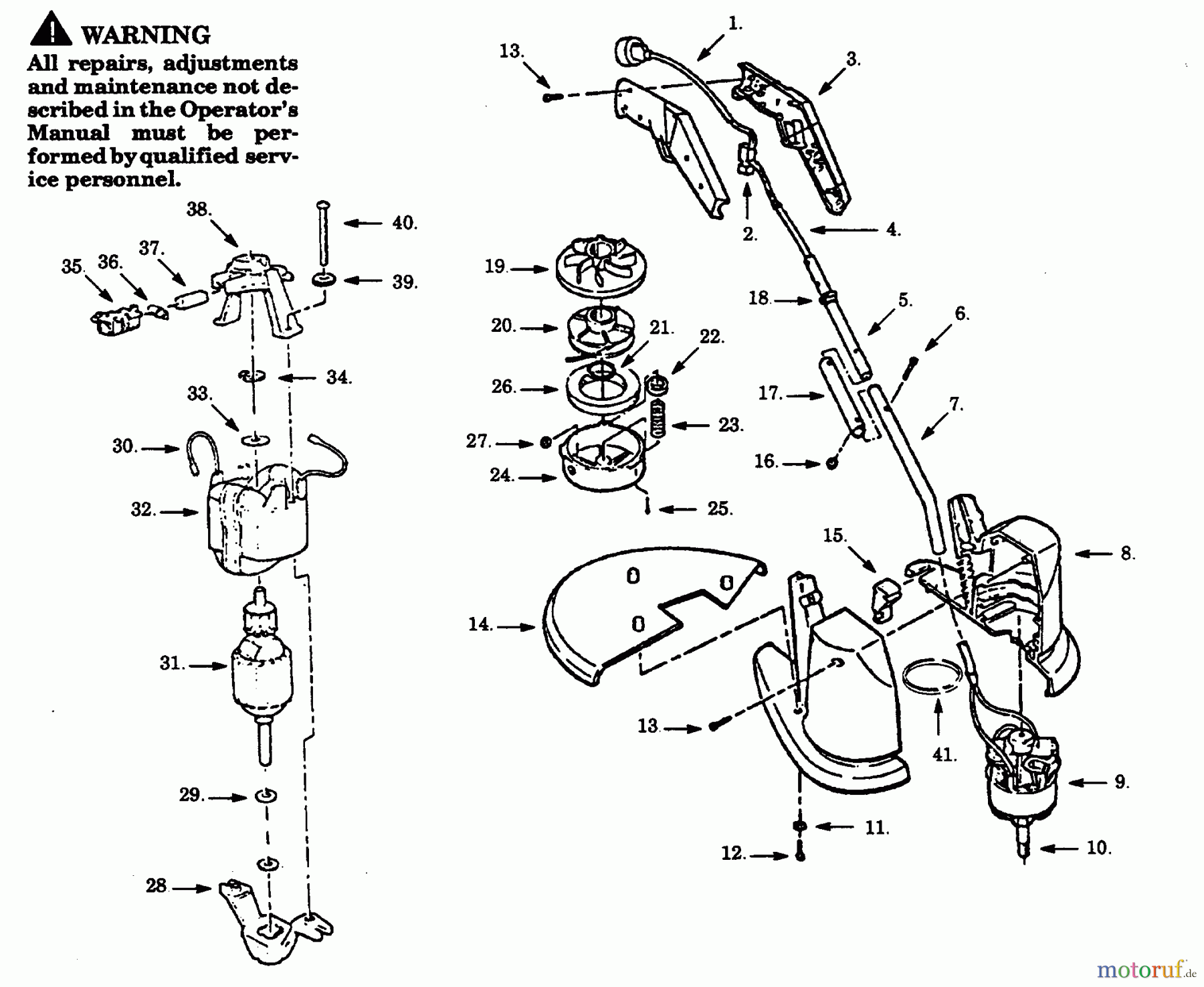 Poulan / Weed Eater Motorsensen, Trimmer SK100C-02 - Paramount Electric Trimmer TRIMMER ASSEMBLY