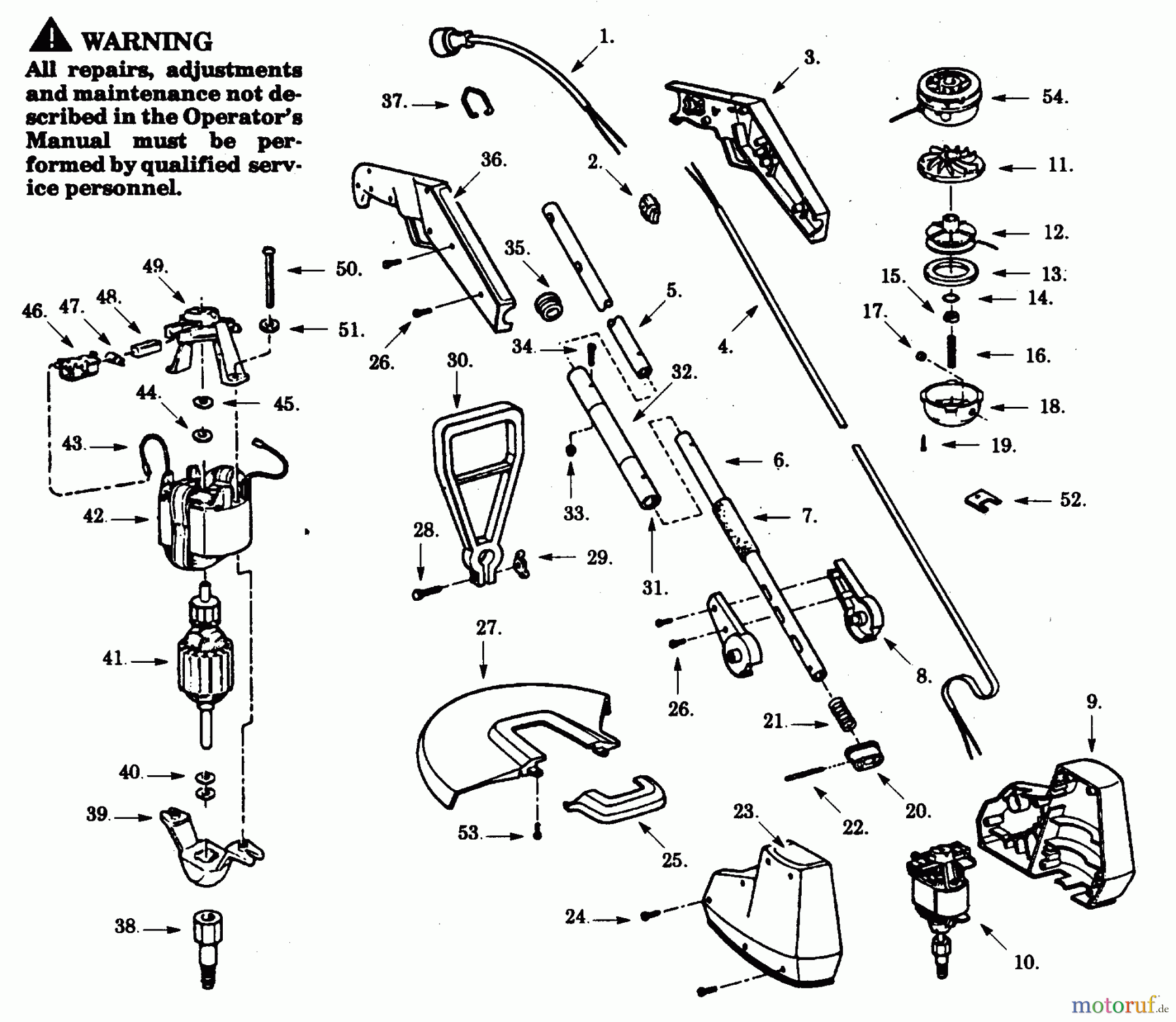 Poulan / Weed Eater Motorsensen, Trimmer SK125-00 - Paramount Electric Trimmer TRIMMER ASSEMBLY
