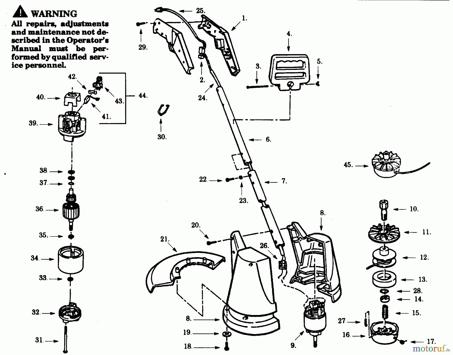  Poulan / Weed Eater Motorsensen, Trimmer SK140-00 - Paramount Electric Trimmer TRIMMER/BRUSHCUTTER ASSEMBLY
