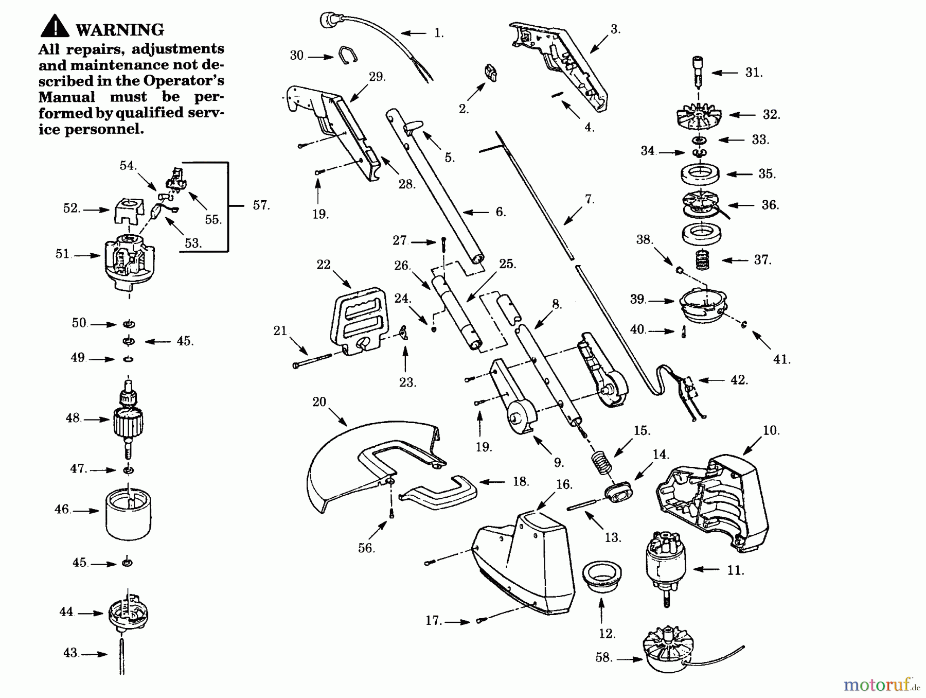 Poulan / Weed Eater Motorsensen, Trimmer SK145-01 - Paramount Electric Trimmer TRIMMER ASSEMBLY