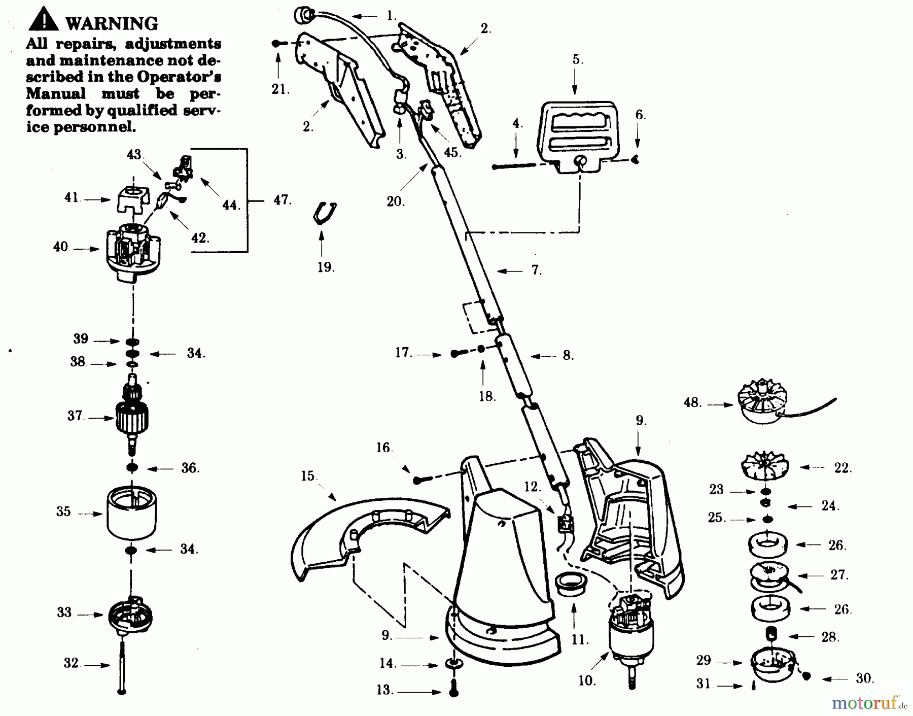  Poulan / Weed Eater Motorsensen, Trimmer SK160-01 - Paramount Electric Trimmer TRIMMER/BRUSHCUTTER ASSEMBLY