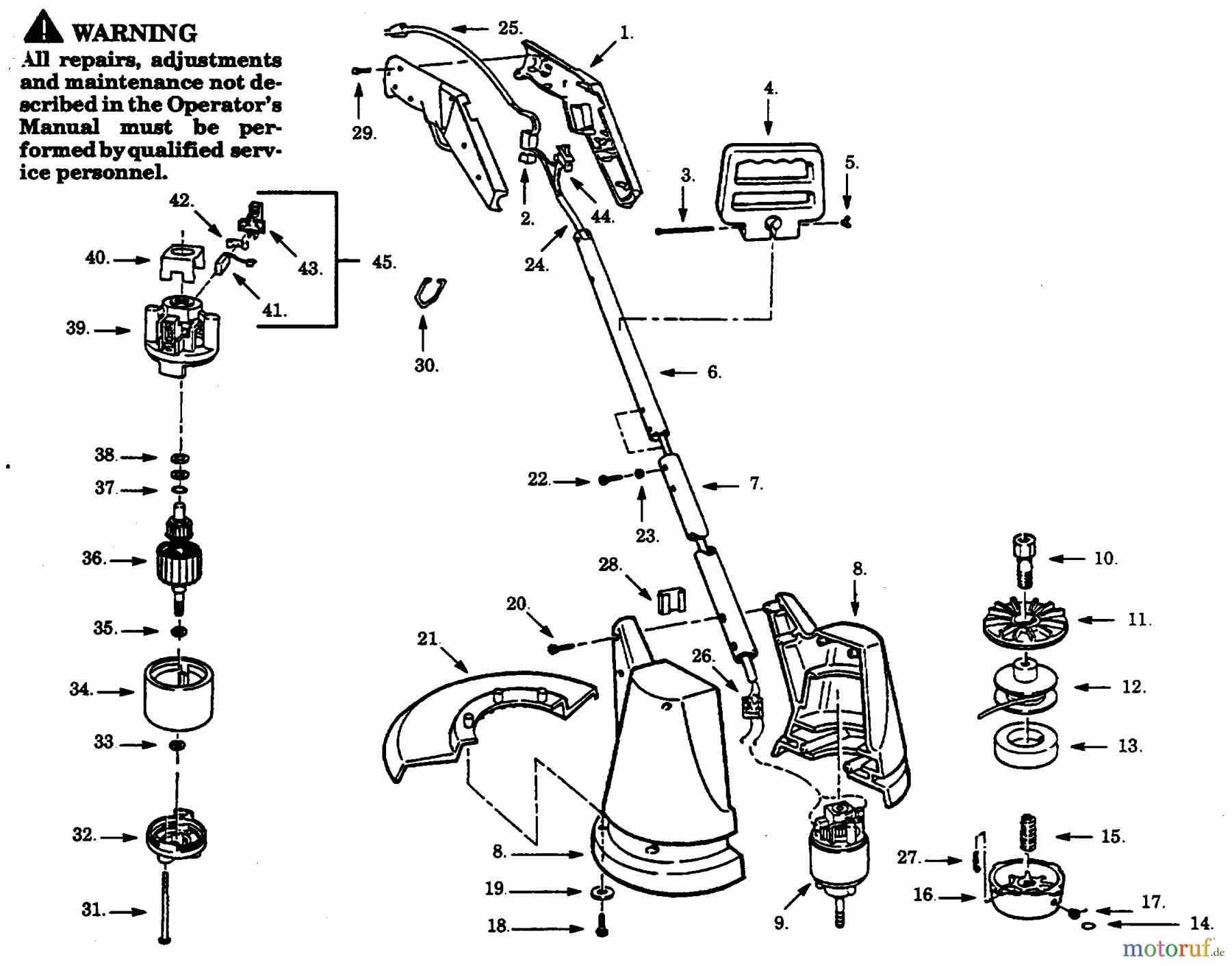 Poulan / Weed Eater Motorsensen, Trimmer SK160C-00 - Paramount Electric Trimmer TRIMMER ASSEMBLY