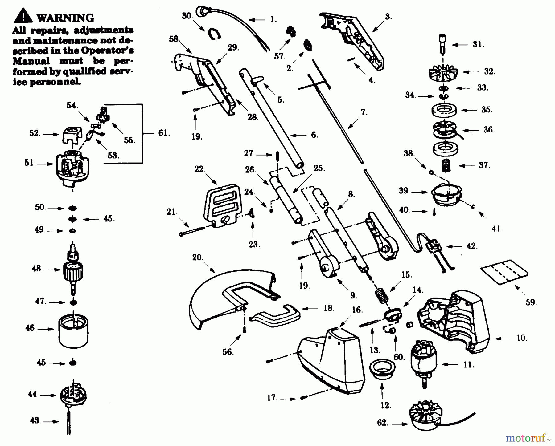 Poulan / Weed Eater Motorsensen, Trimmer SK165-01 - Paramount Electric Trimmer TRIMMER/BRUSHCUTTER ASSEMBLY