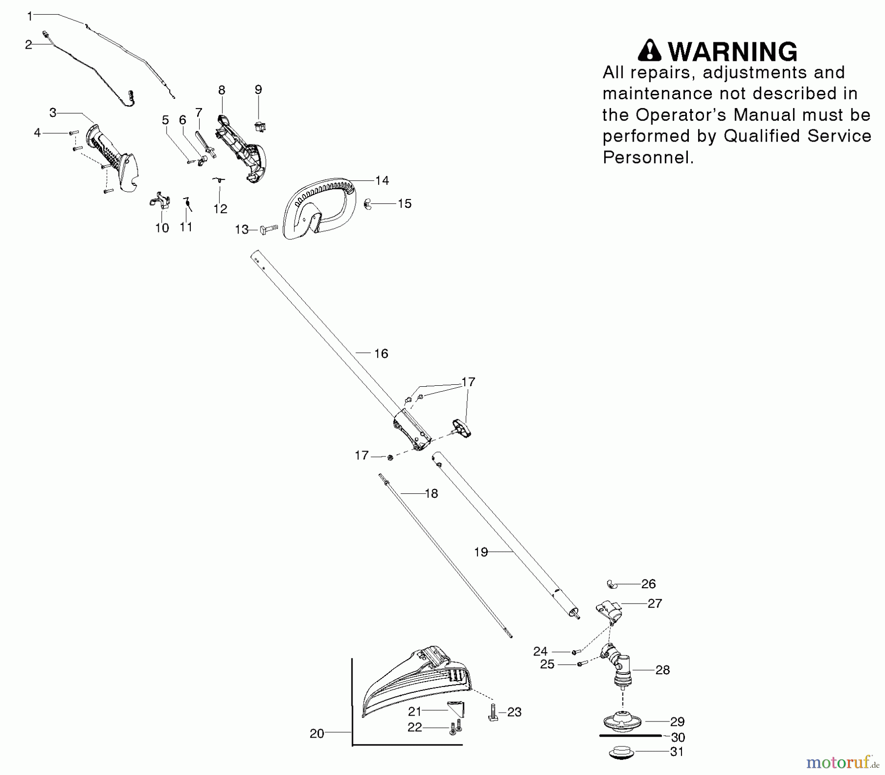 Poulan / Weed Eater Motorsensen, Trimmer SM30SB - Poulan Pro String Trimmer Shaft