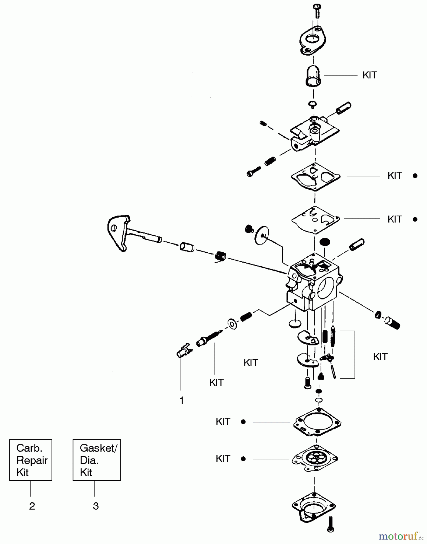 Poulan / Weed Eater Motorsensen, Trimmer TE400CXL (Type 2) - Weed Eater String Trimmer Carburetor Type 1-5