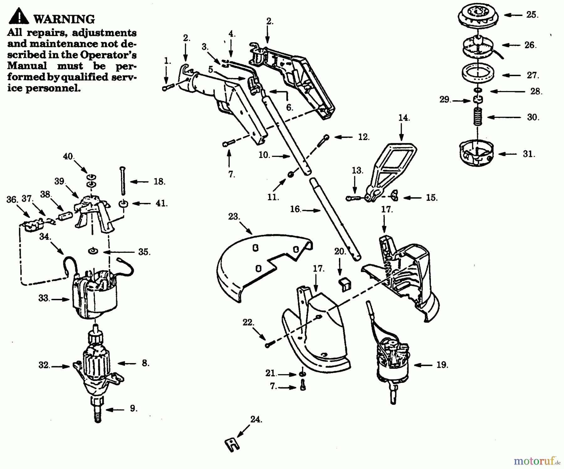 Poulan / Weed Eater Motorsensen, Trimmer TT100C-00 - Paramount Electric Trimmer TRIMMER ASSEMBLY