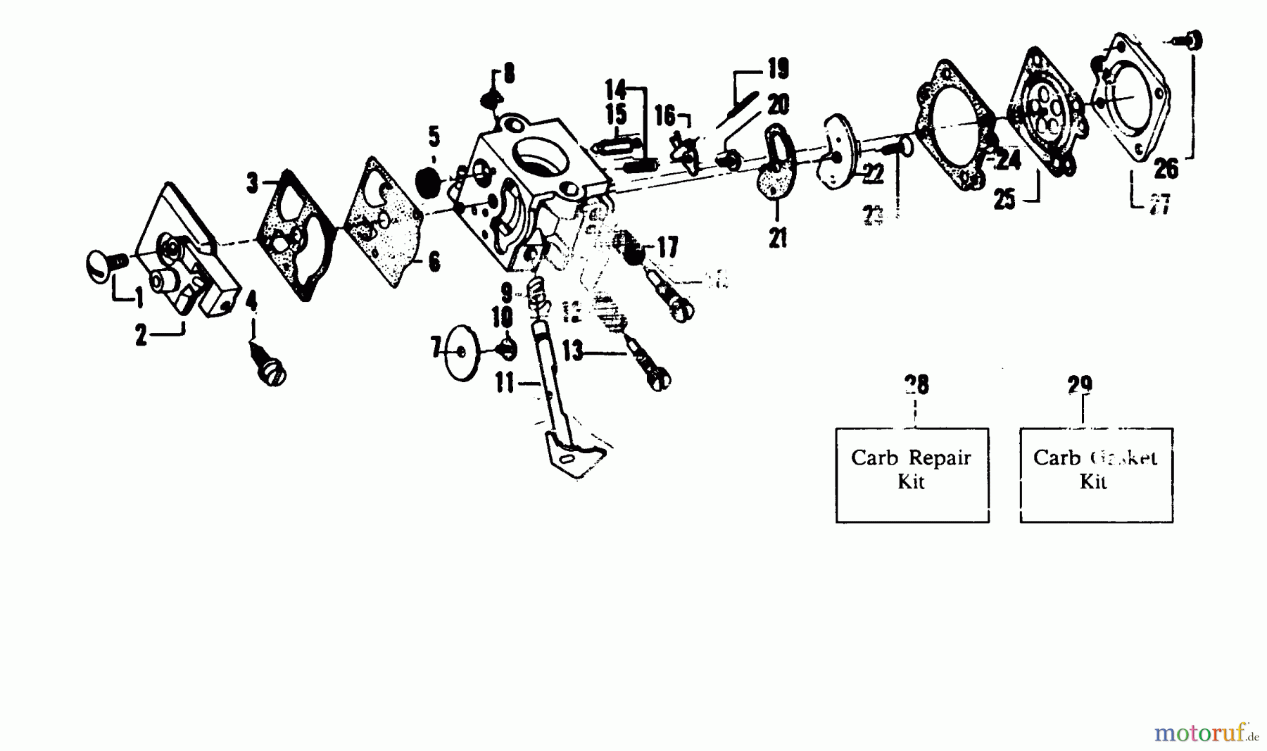 Poulan / Weed Eater Motorsensen, Trimmer XR-20 - Weed Eater String Trimmer CARBURETOR BREAKDOWN