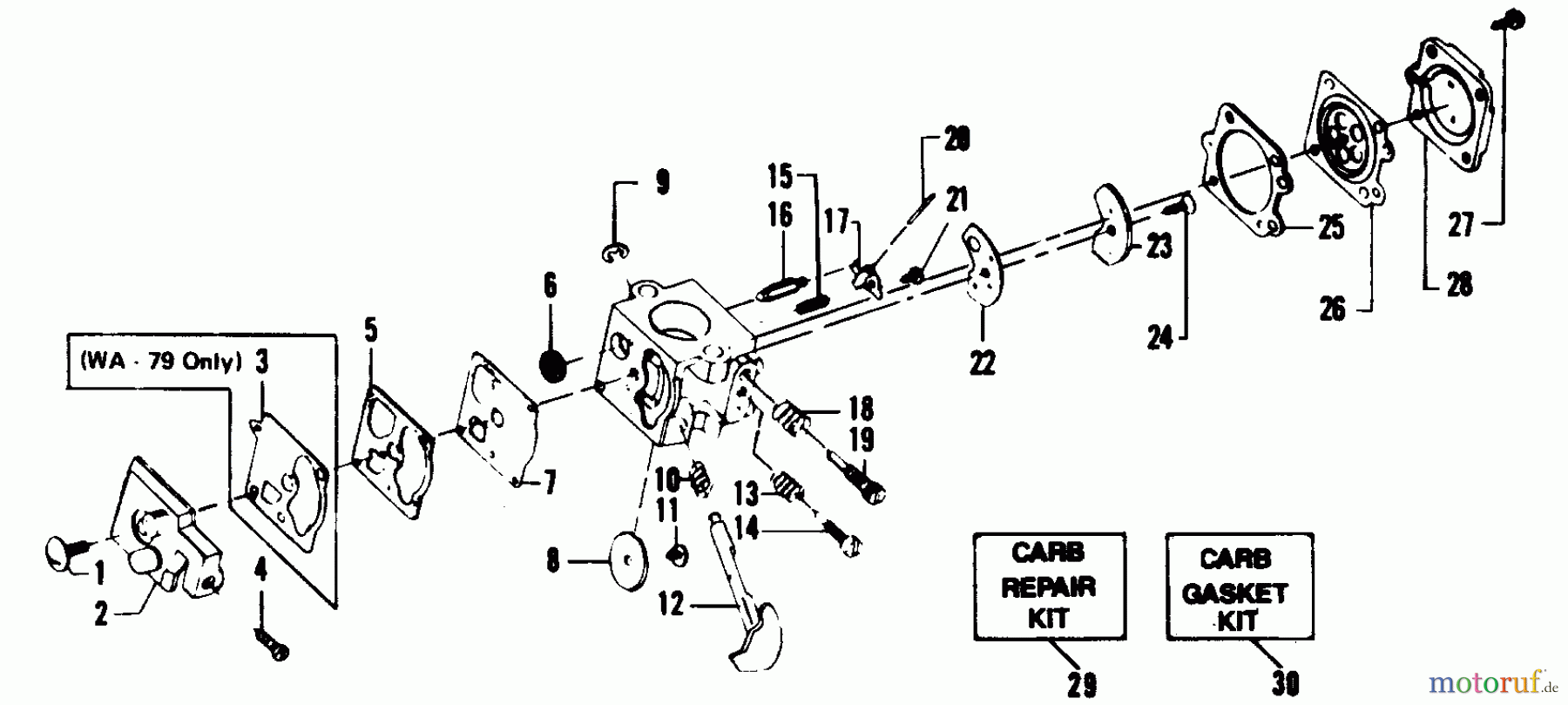 Poulan / Weed Eater Motorsensen, Trimmer XR-70 - Weed Eater String Trimmer CARBURETORS WA-149, WA-79