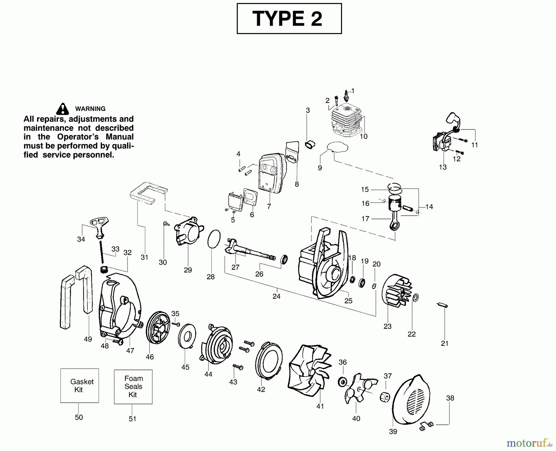 Poulan / Weed Eater Bläser / Sauger / Häcksler / Mulchgeräte PPBVM200LE (Type 2) - Poulan Pro Blower Engine Assembly Type 2
