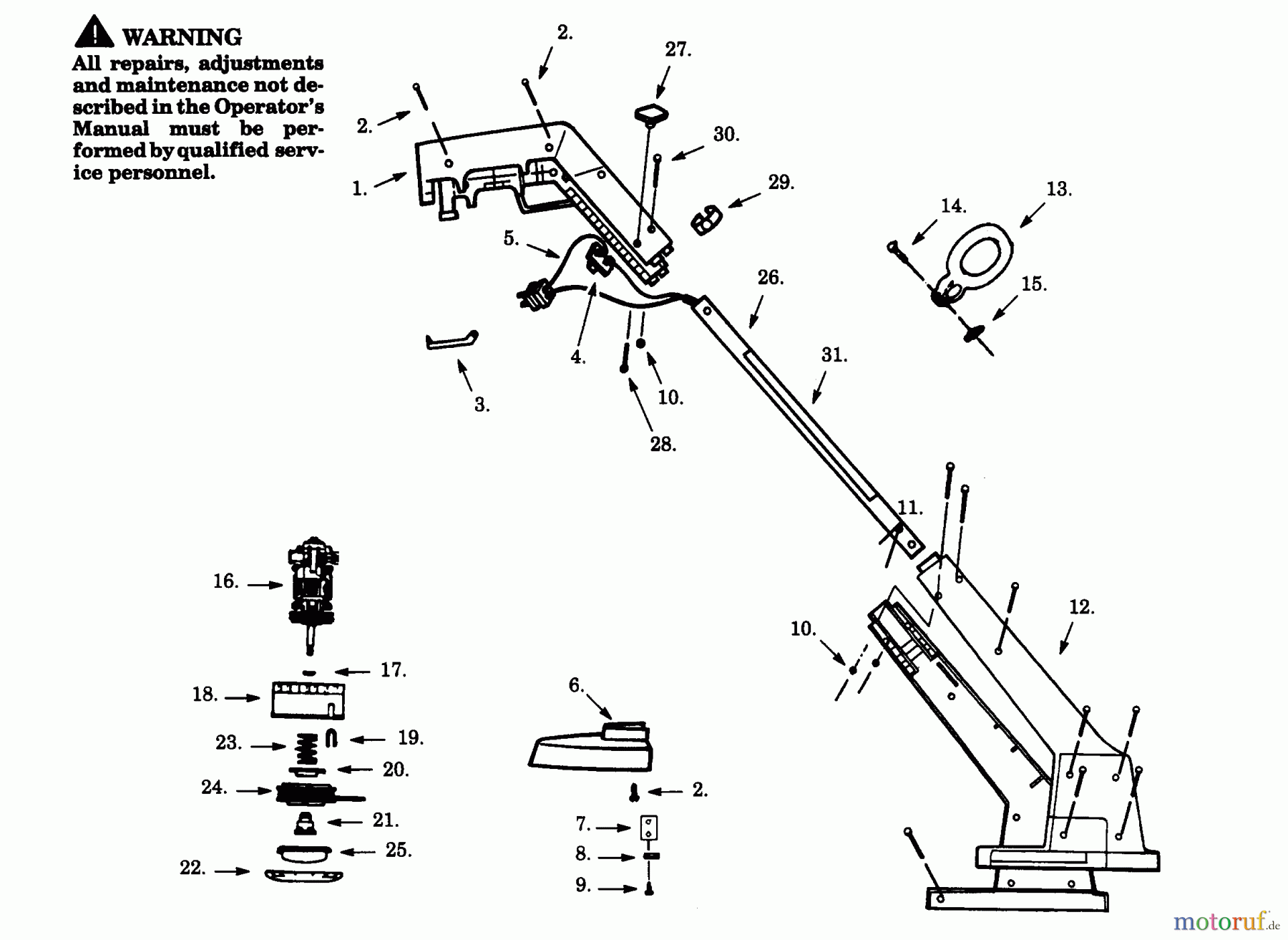 Poulan / Weed Eater Motorsensen, Trimmer XT12 - Weed Eater Electric Trimmer TRIMMER ASSEMBLY