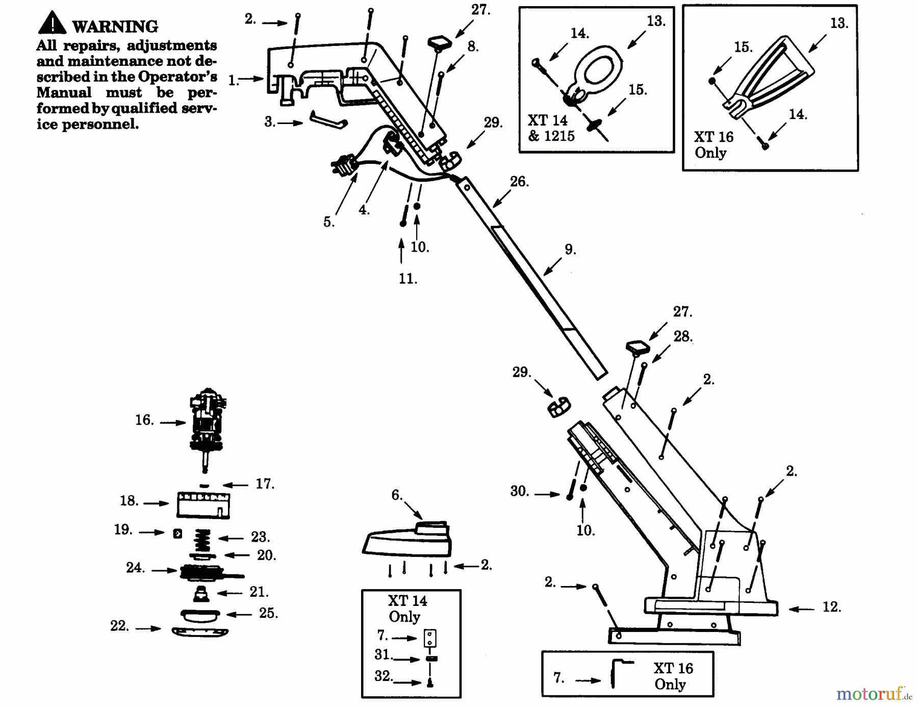 Poulan / Weed Eater Motorsensen, Trimmer XT14 - Weed Eater Electric Trimmer TRIMMER ASSEMBLY
