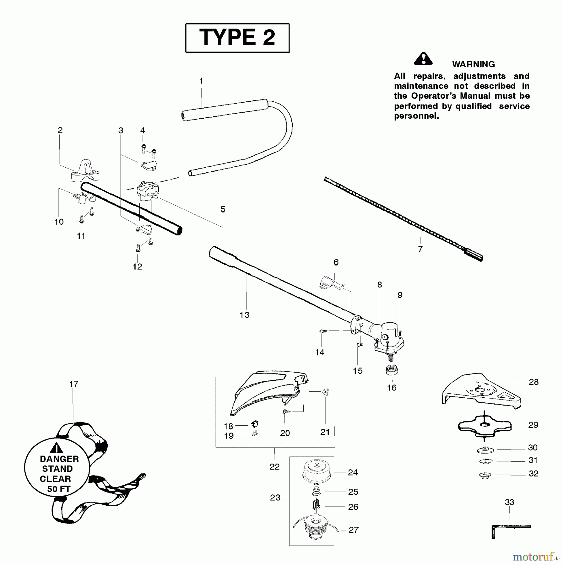 Poulan / Weed Eater Zubehör PPB4000C (Type 2) - Poulan Pro Brushcutter Attachment Gas Brushcutter Attachment Type 2