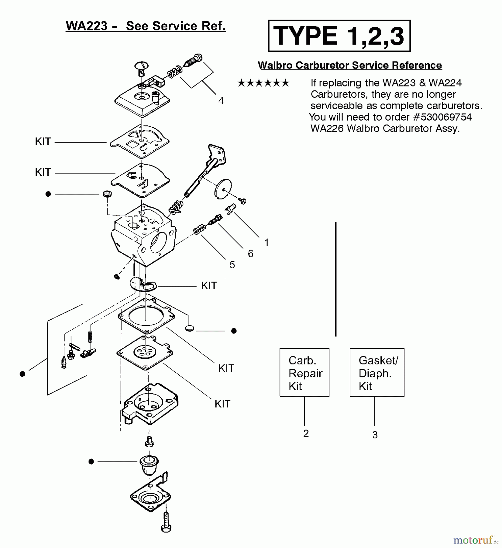 Poulan / Weed Eater Motorsensen, Trimmer XT200 (Type 2) - Weed Eater String Trimmer Carburetor Assembly (WA223)