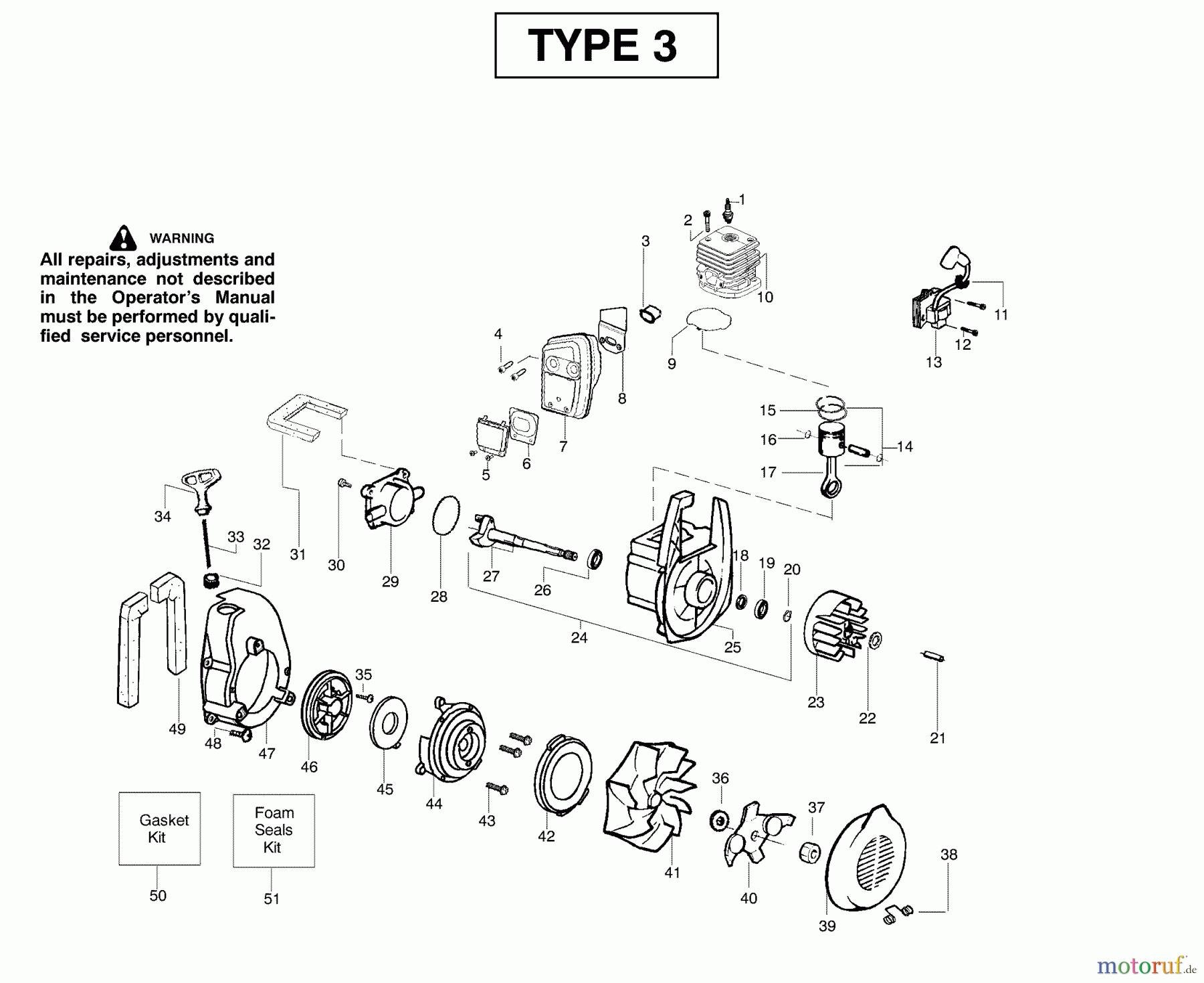 Poulan / Weed Eater Bläser / Sauger / Häcksler / Mulchgeräte PPBVM200LE (Type 3) - Weed Eater Blower Engine Assembly Type 3