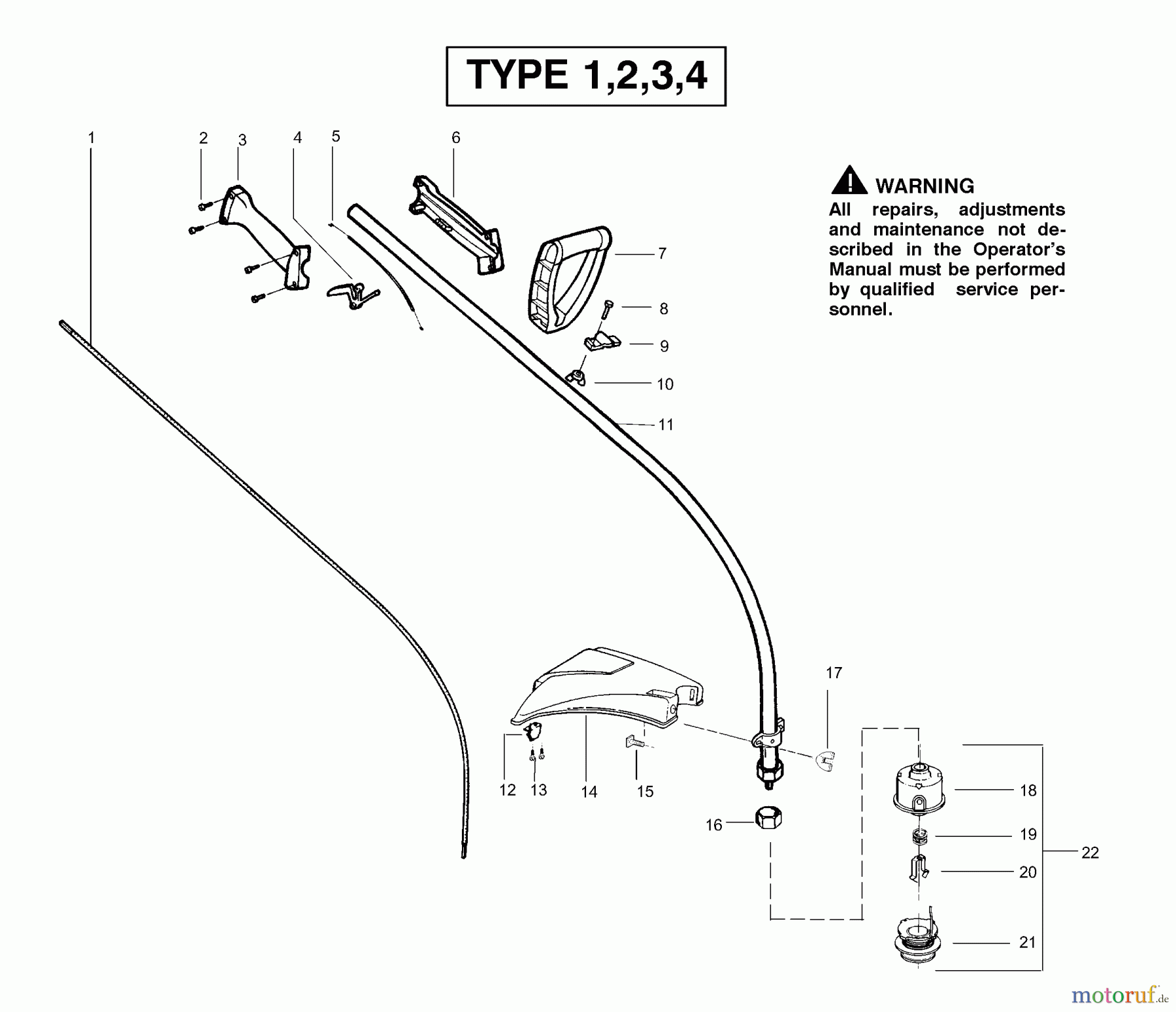  Poulan / Weed Eater Motorsensen, Trimmer XT300 (Type 3) - Weed Eater String Trimmer Handle & Shaft Assembly