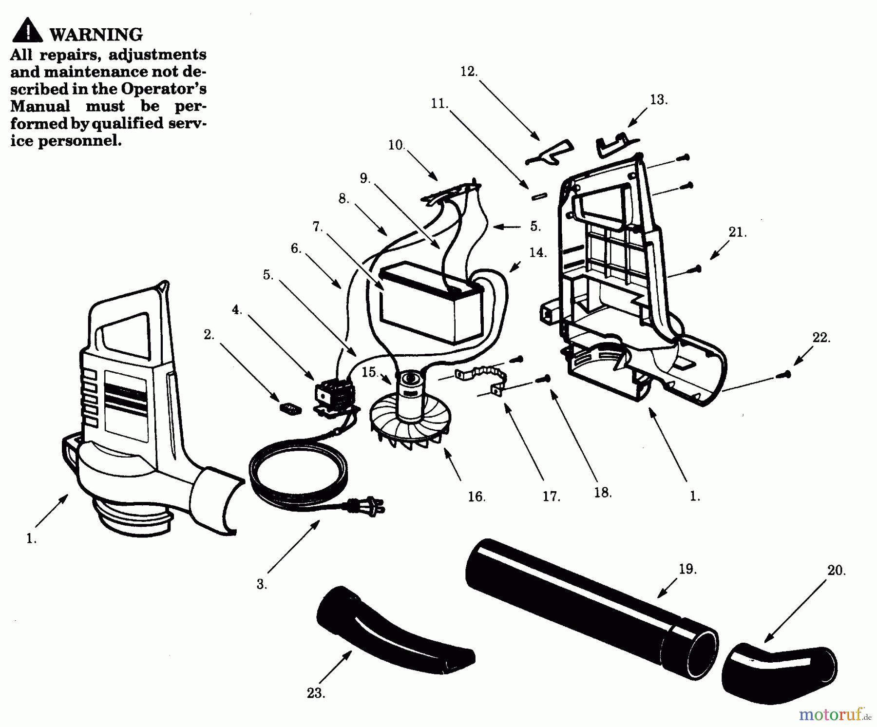 Poulan / Weed Eater Bläser / Sauger / Häcksler / Mulchgeräte RB90 - Weed Eater Cordless Blower BLOWER ASSEMBLY