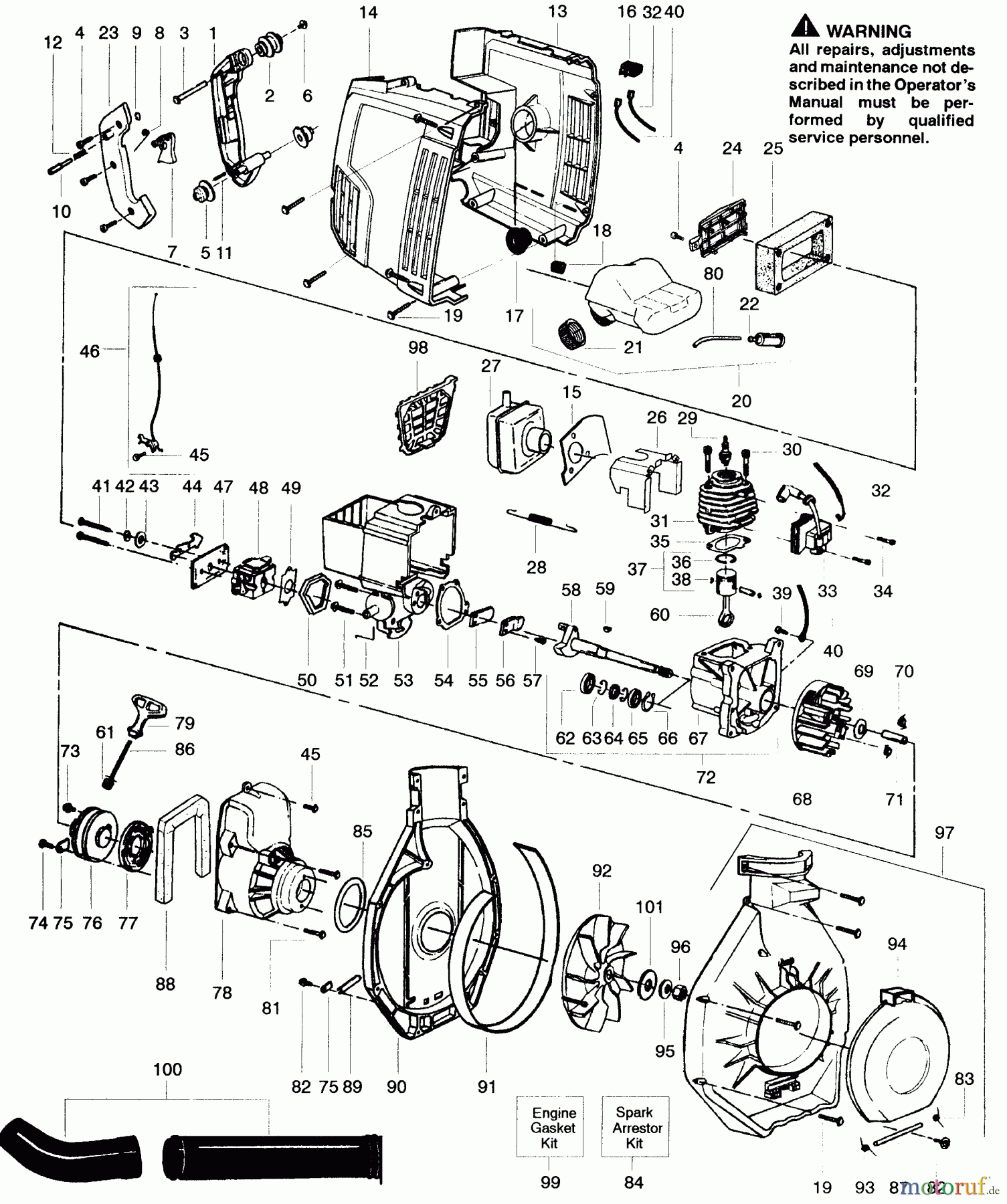 Poulan / Weed Eater Bläser / Sauger / Häcksler / Mulchgeräte SB180BV - Weed Eater Blower Blower Assembly