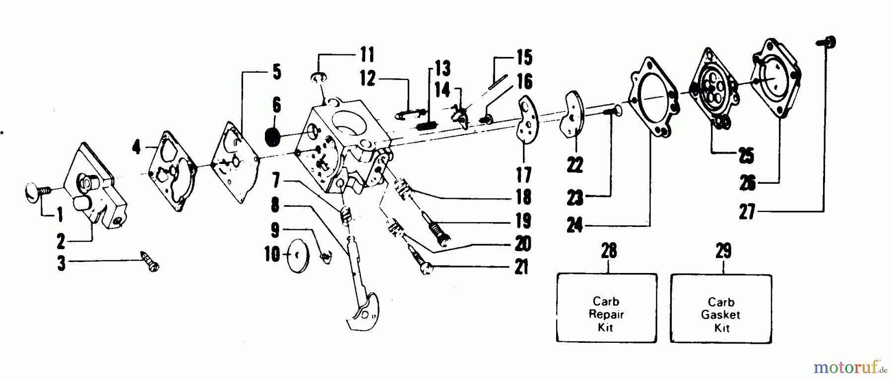  Poulan / Weed Eater Motorsensen, Trimmer YP110 - Weed Eater String Trimmer CARBURETOR WA-149 BREAKDOWN